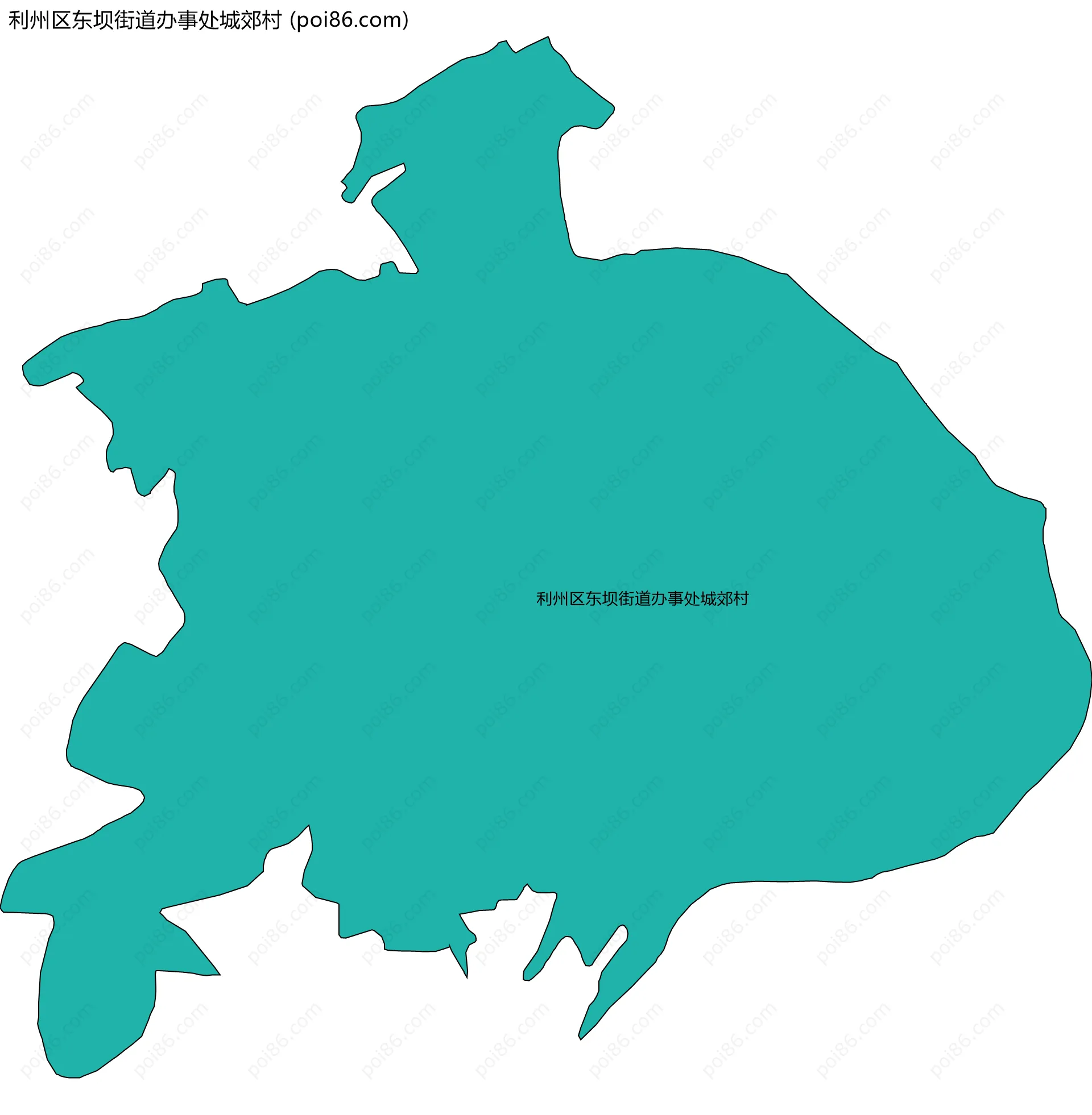利州区东坝街道办事处城郊村边界地图