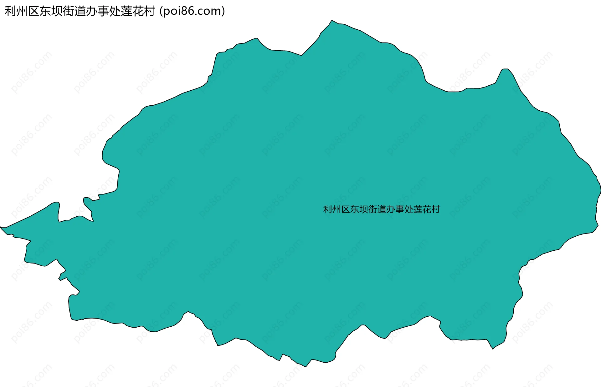 利州区东坝街道办事处莲花村边界地图