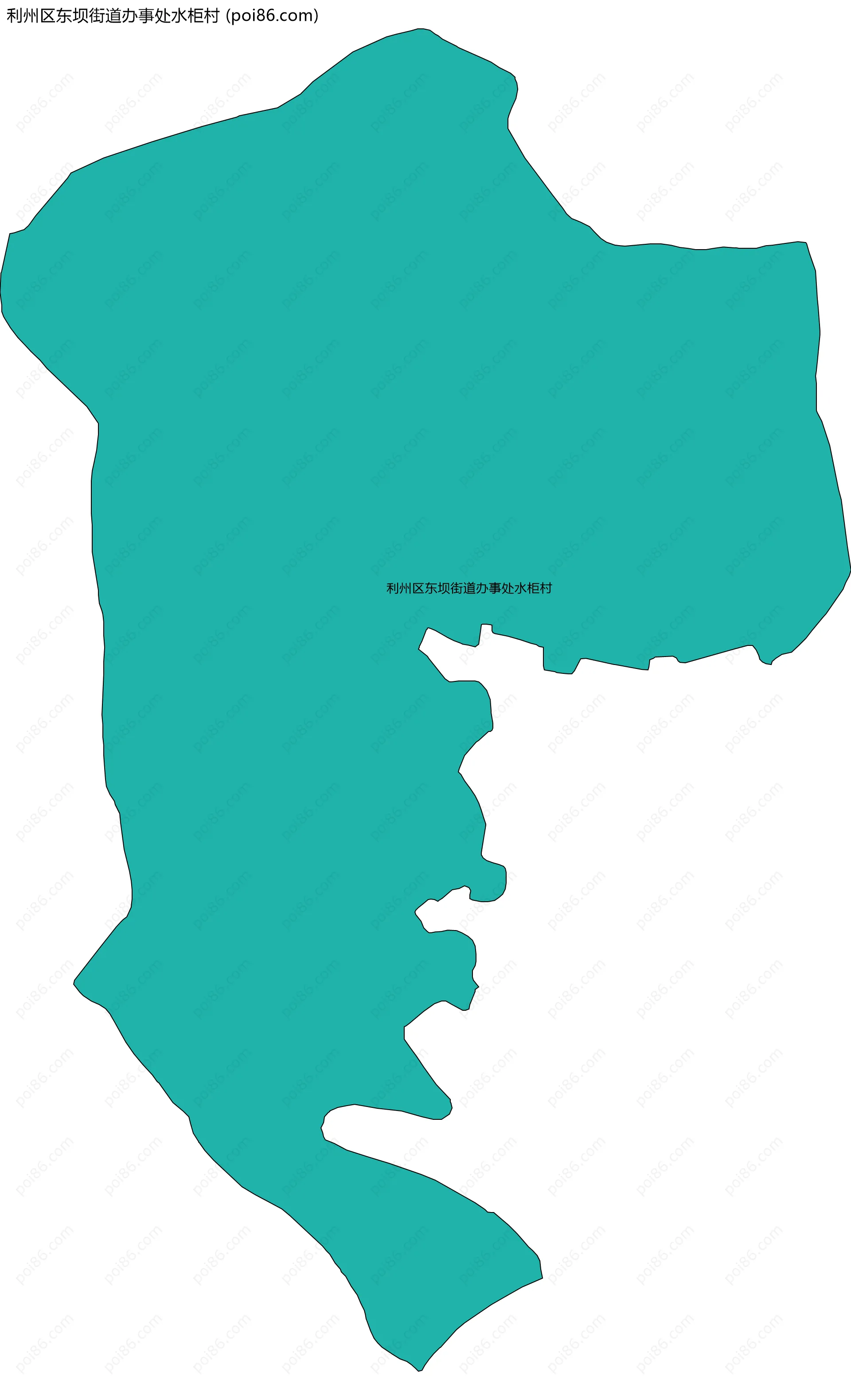 利州区东坝街道办事处水柜村边界地图