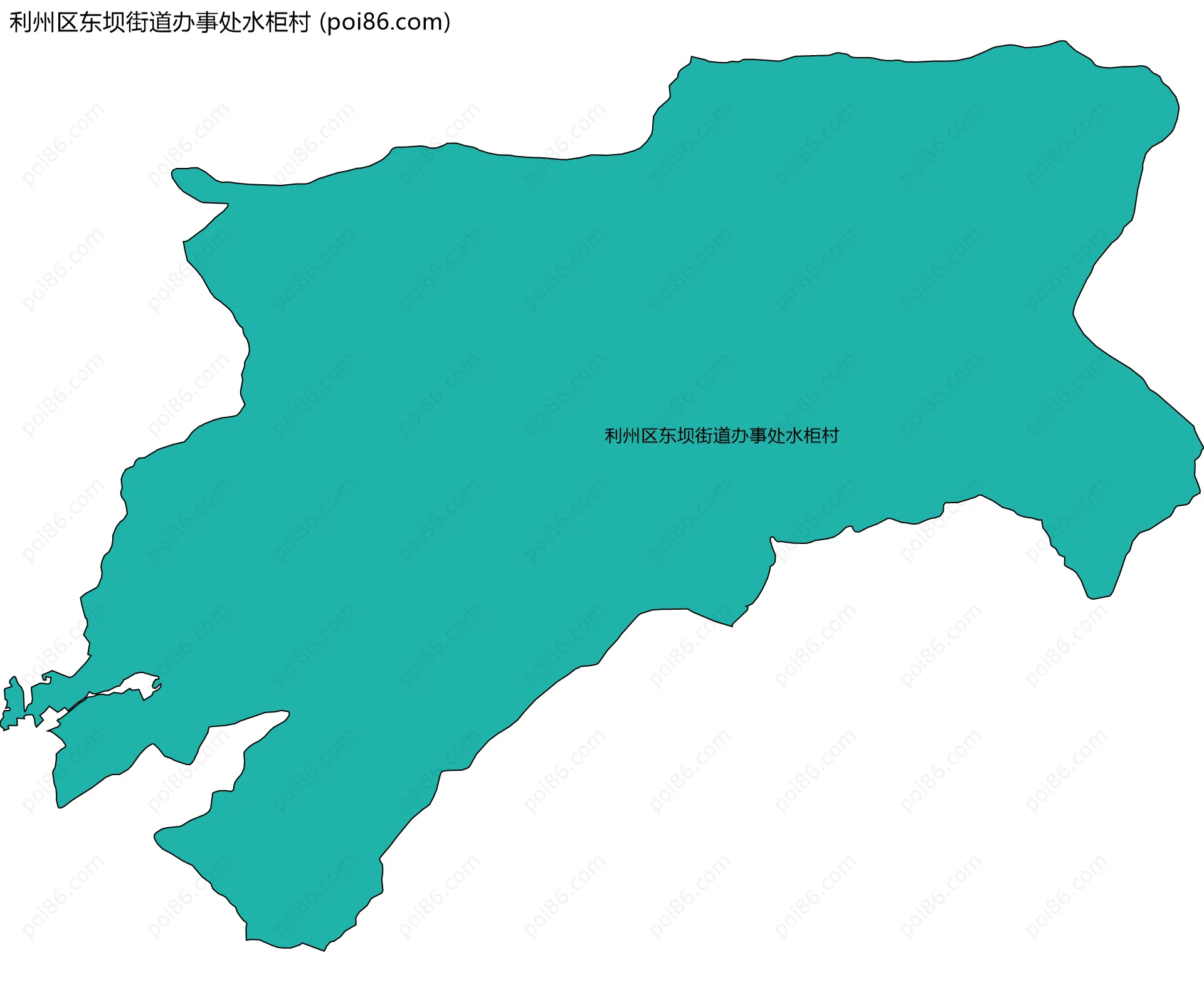利州区东坝街道办事处水柜村边界地图