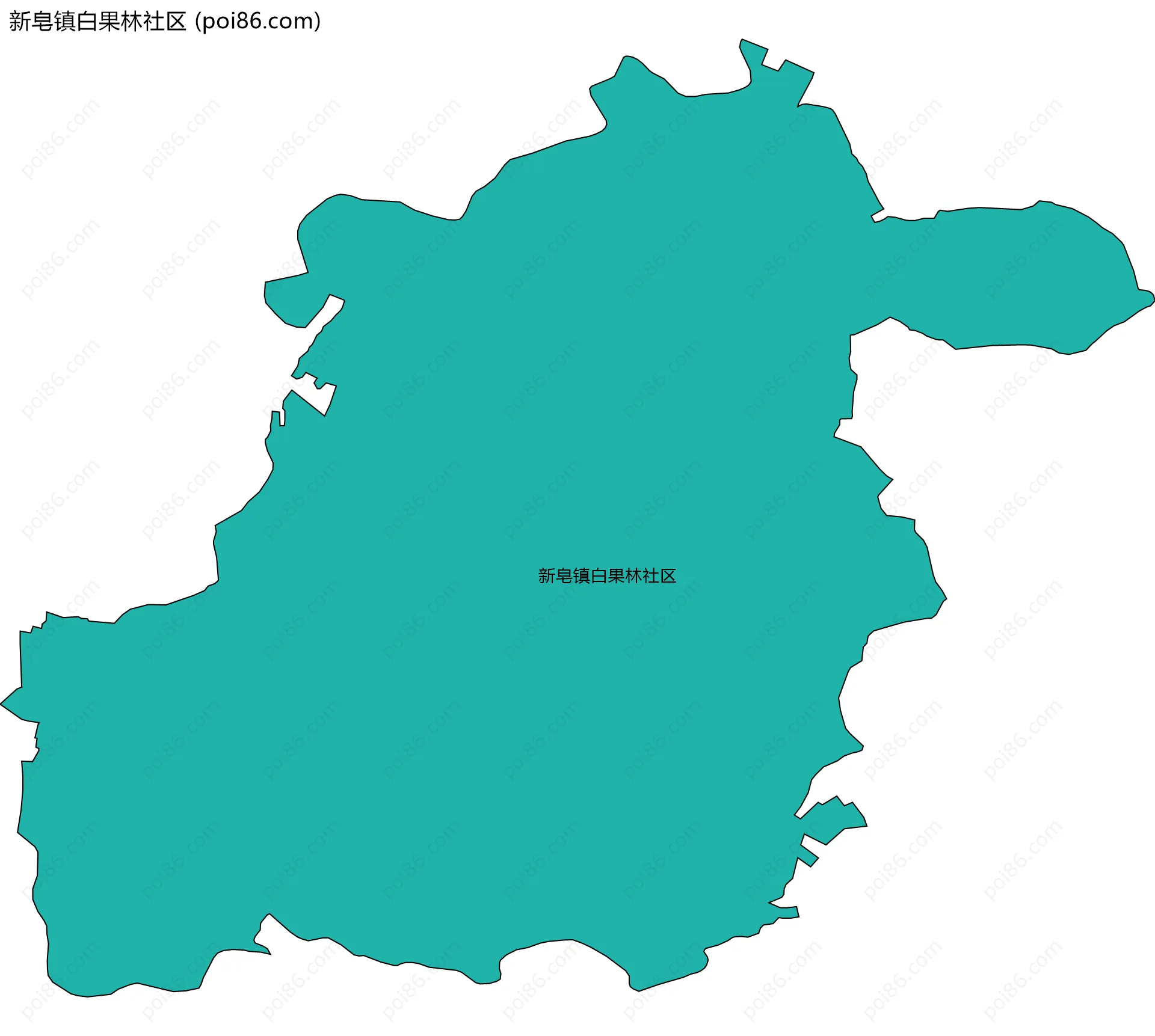 新皂镇白果林社区边界地图