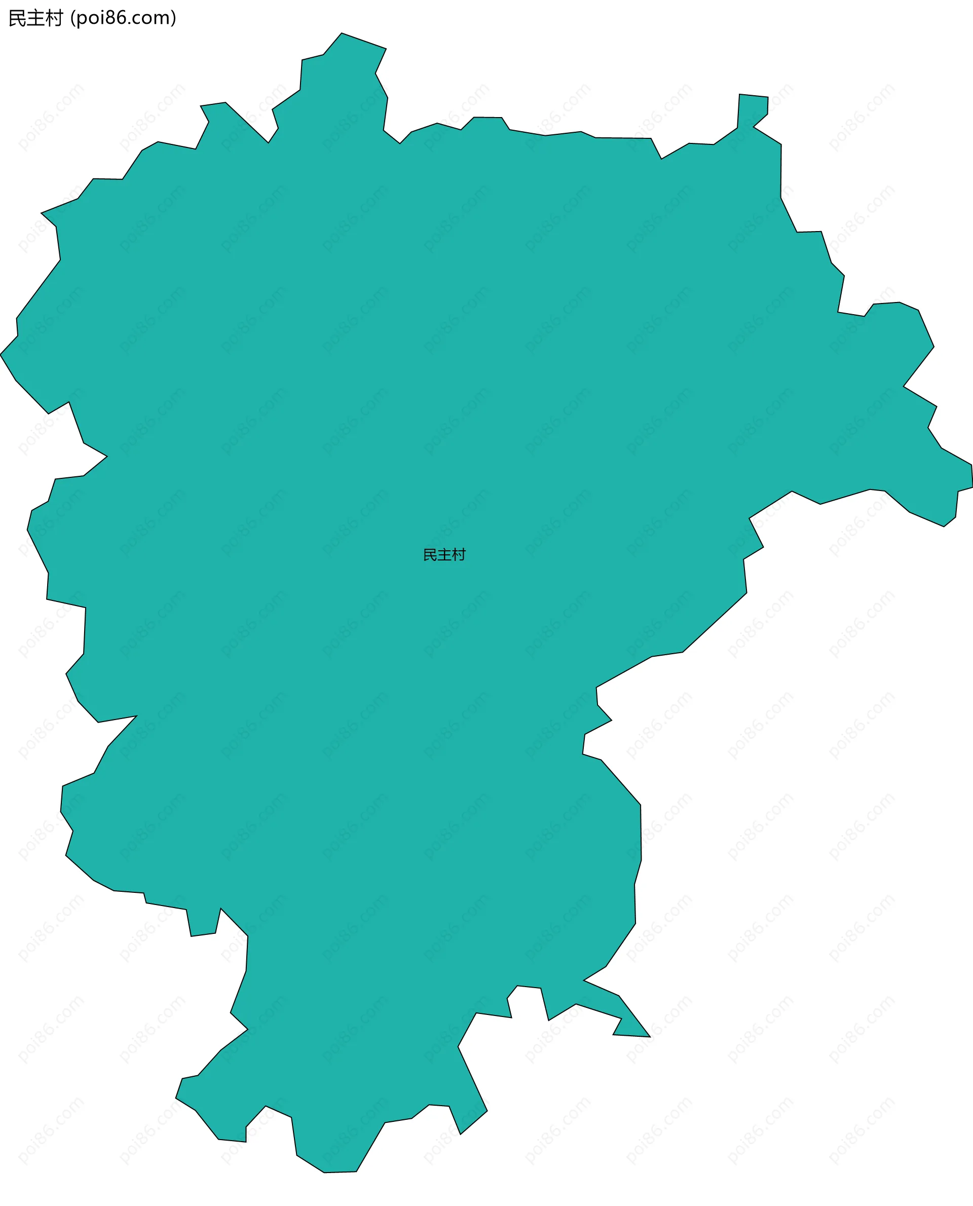 民主村边界地图