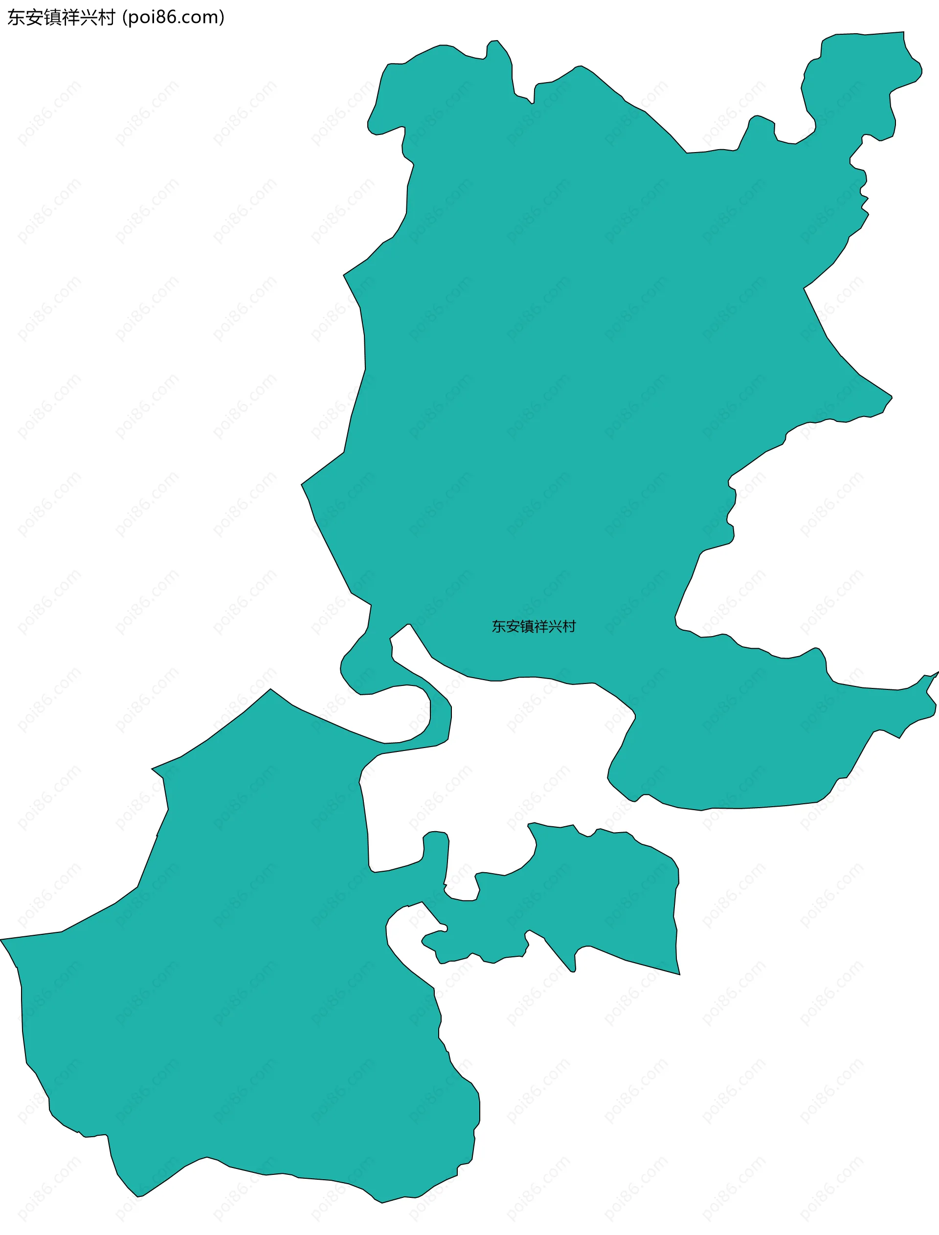 东安镇祥兴村边界地图