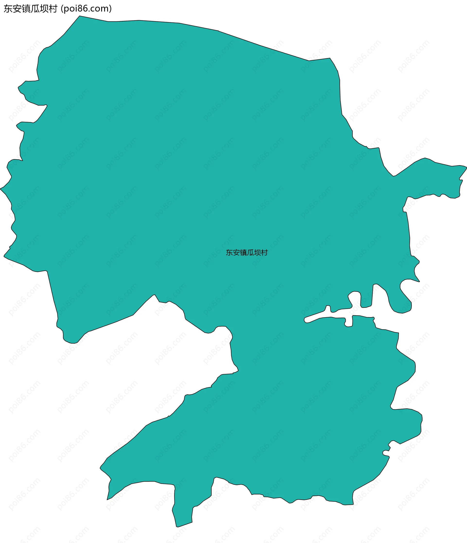 东安镇瓜坝村边界地图