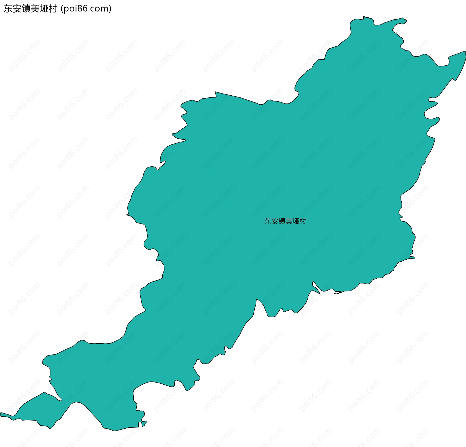 东安镇美垭村边界地图