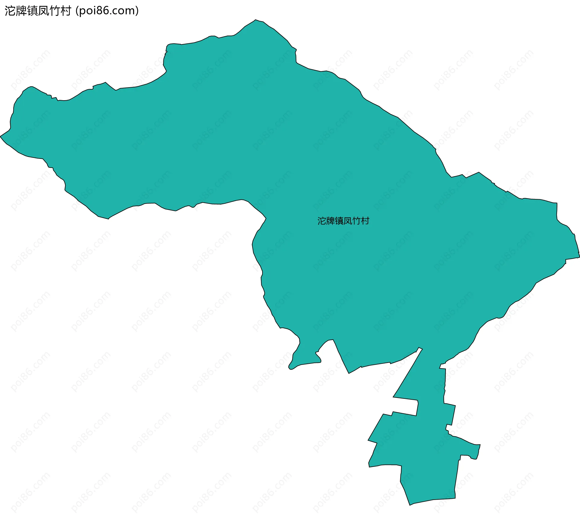 沱牌镇凤竹村边界地图