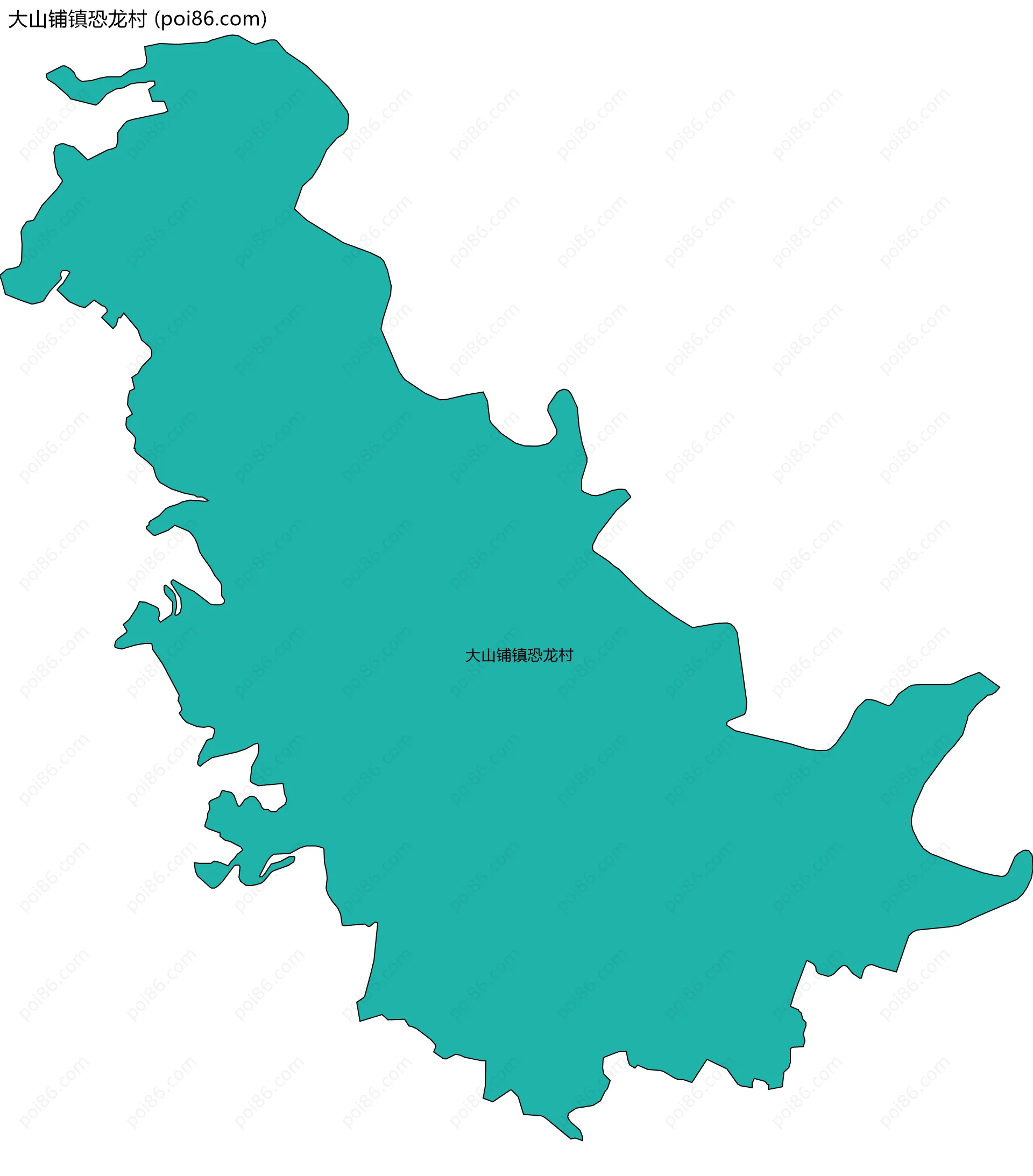 大山铺镇恐龙村边界地图