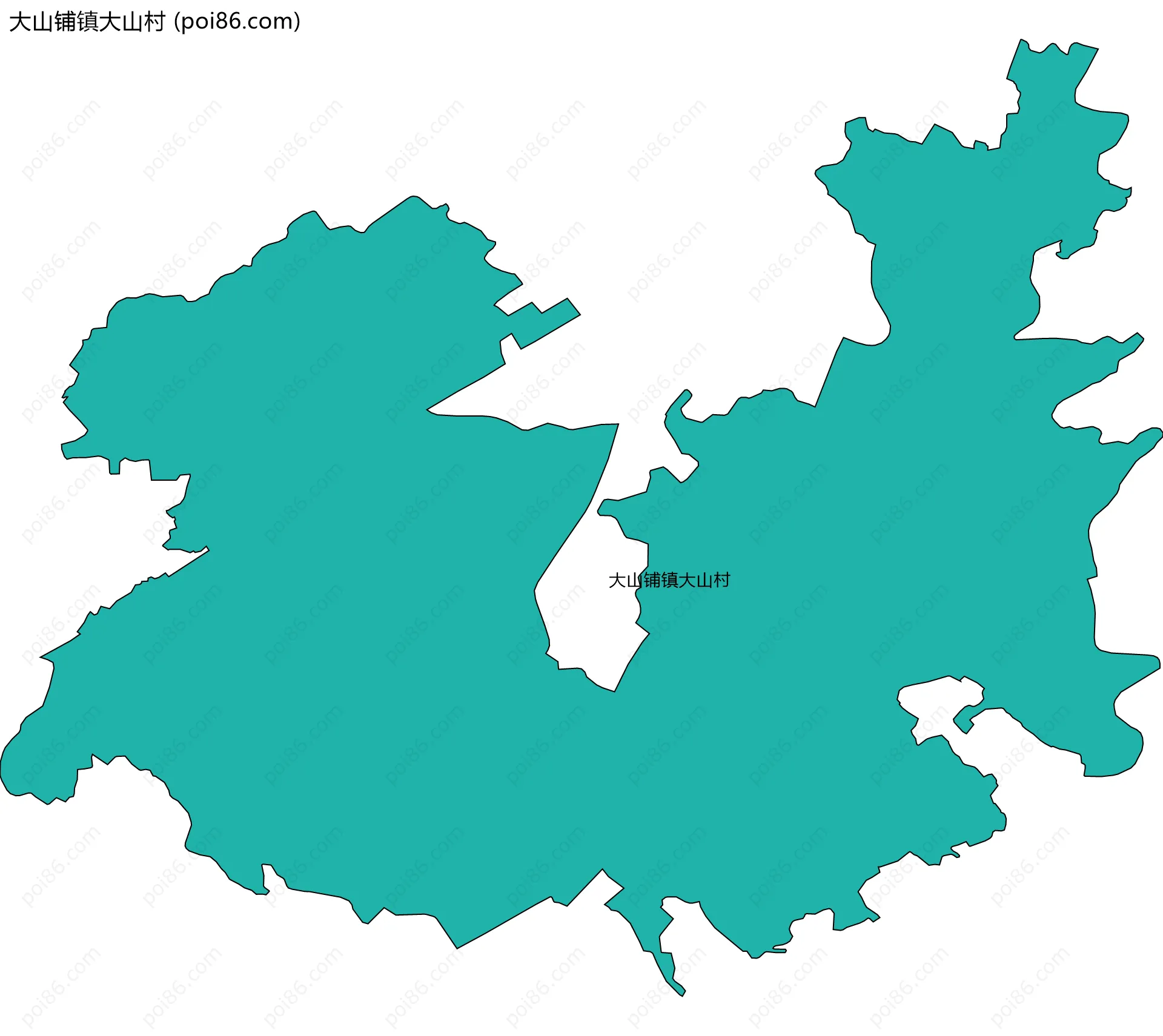 大山铺镇大山村边界地图
