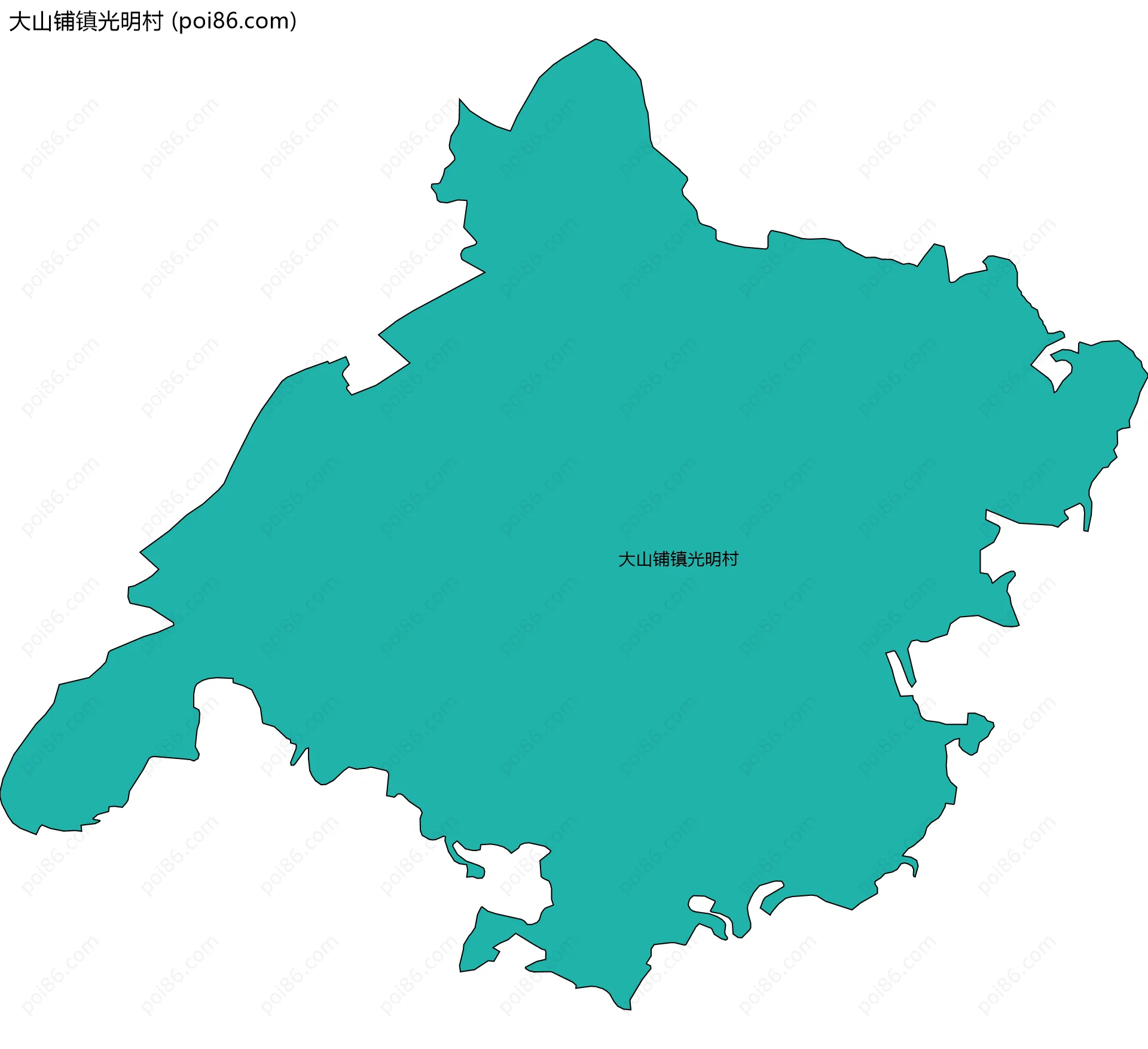 大山铺镇光明村边界地图