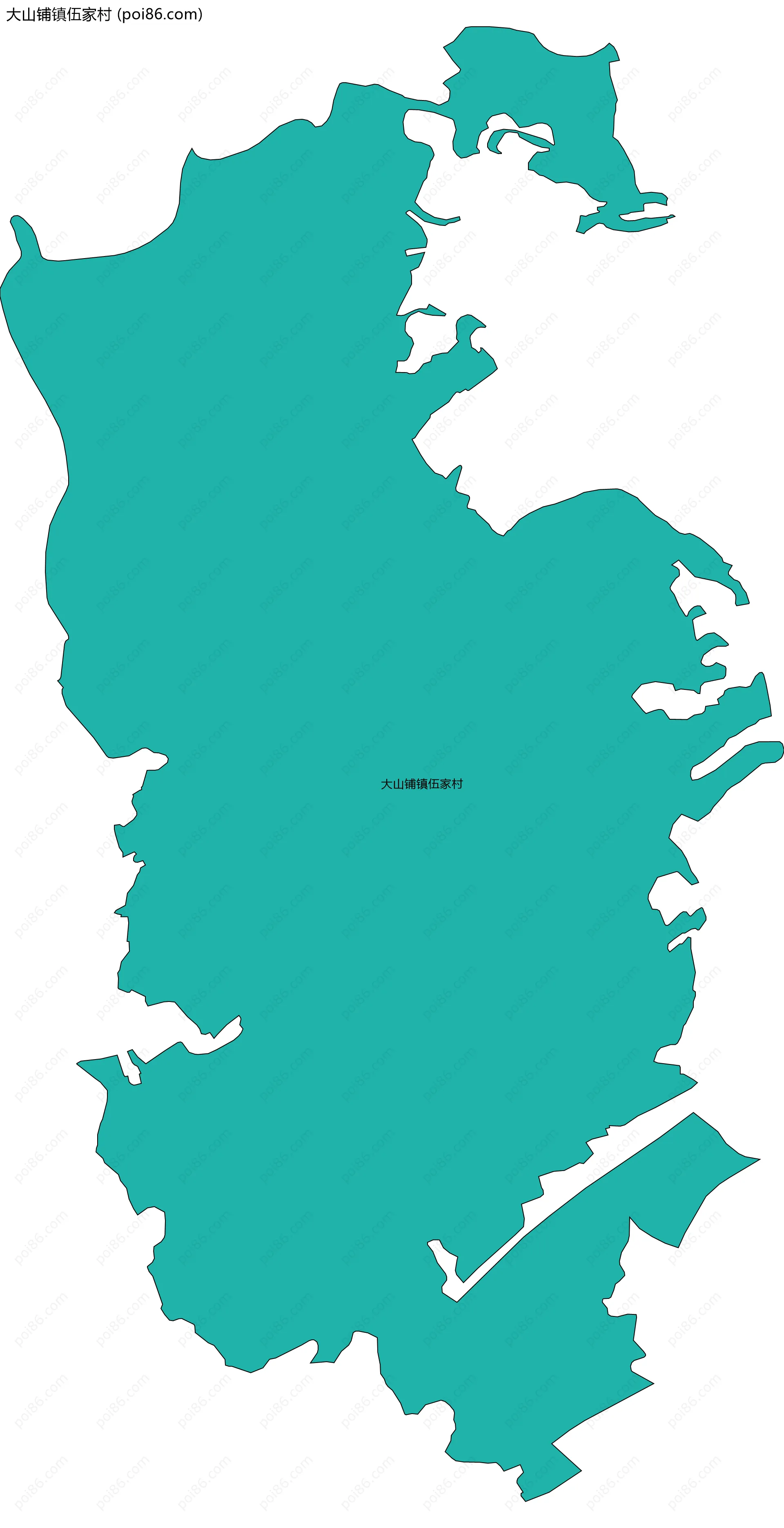 大山铺镇伍家村边界地图