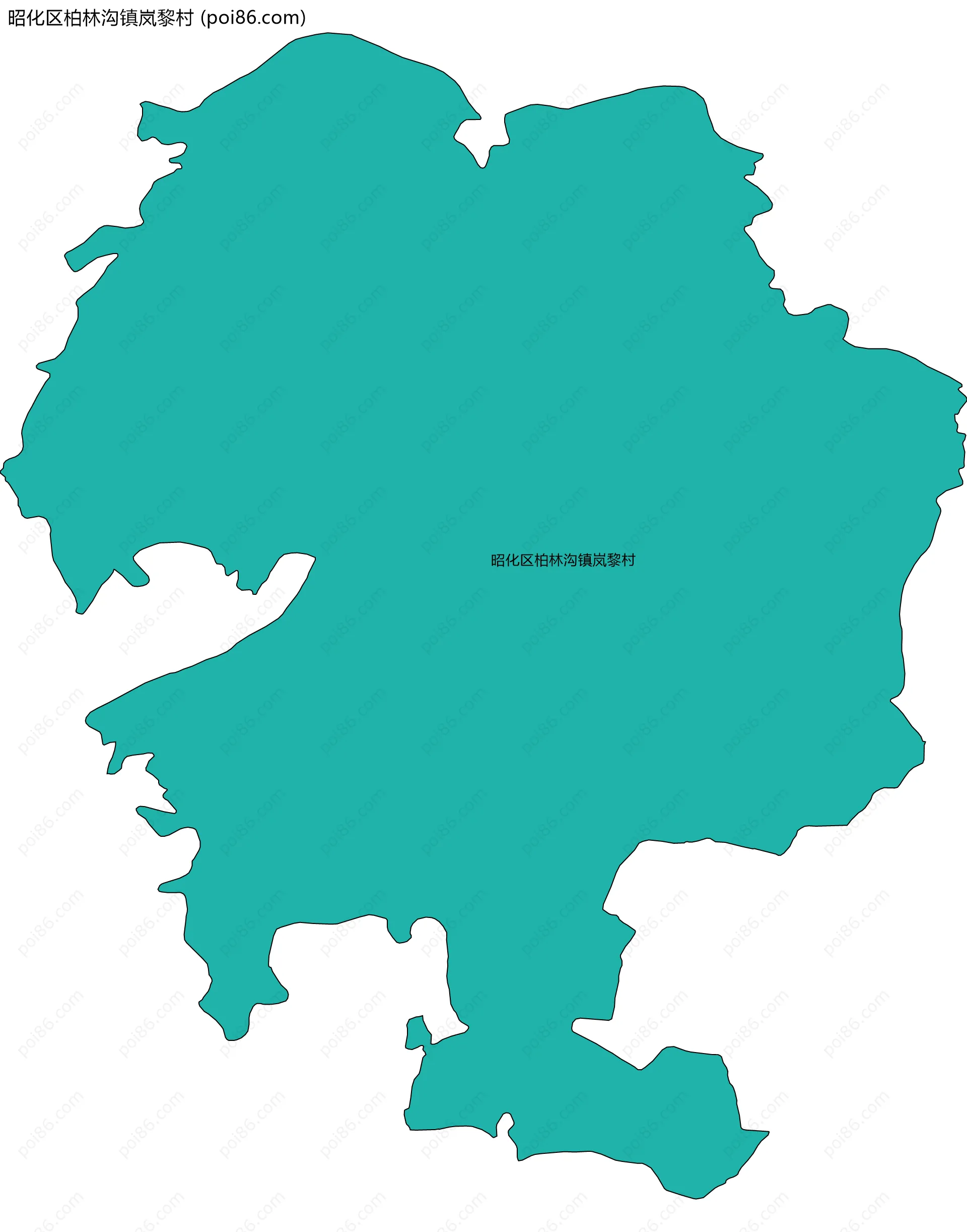 昭化区柏林沟镇岚黎村边界地图