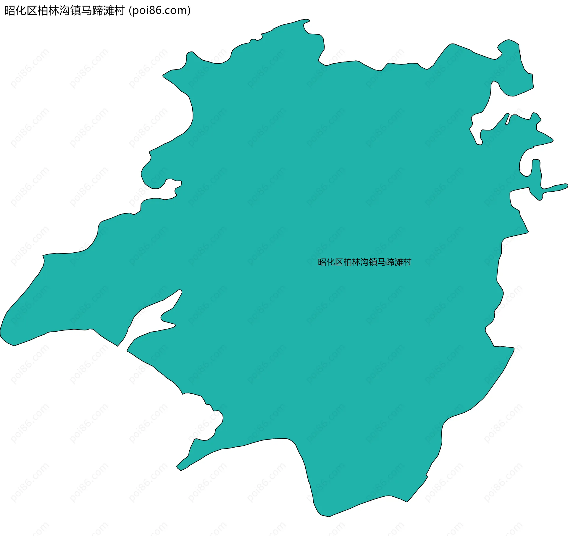 昭化区柏林沟镇马蹄滩村边界地图