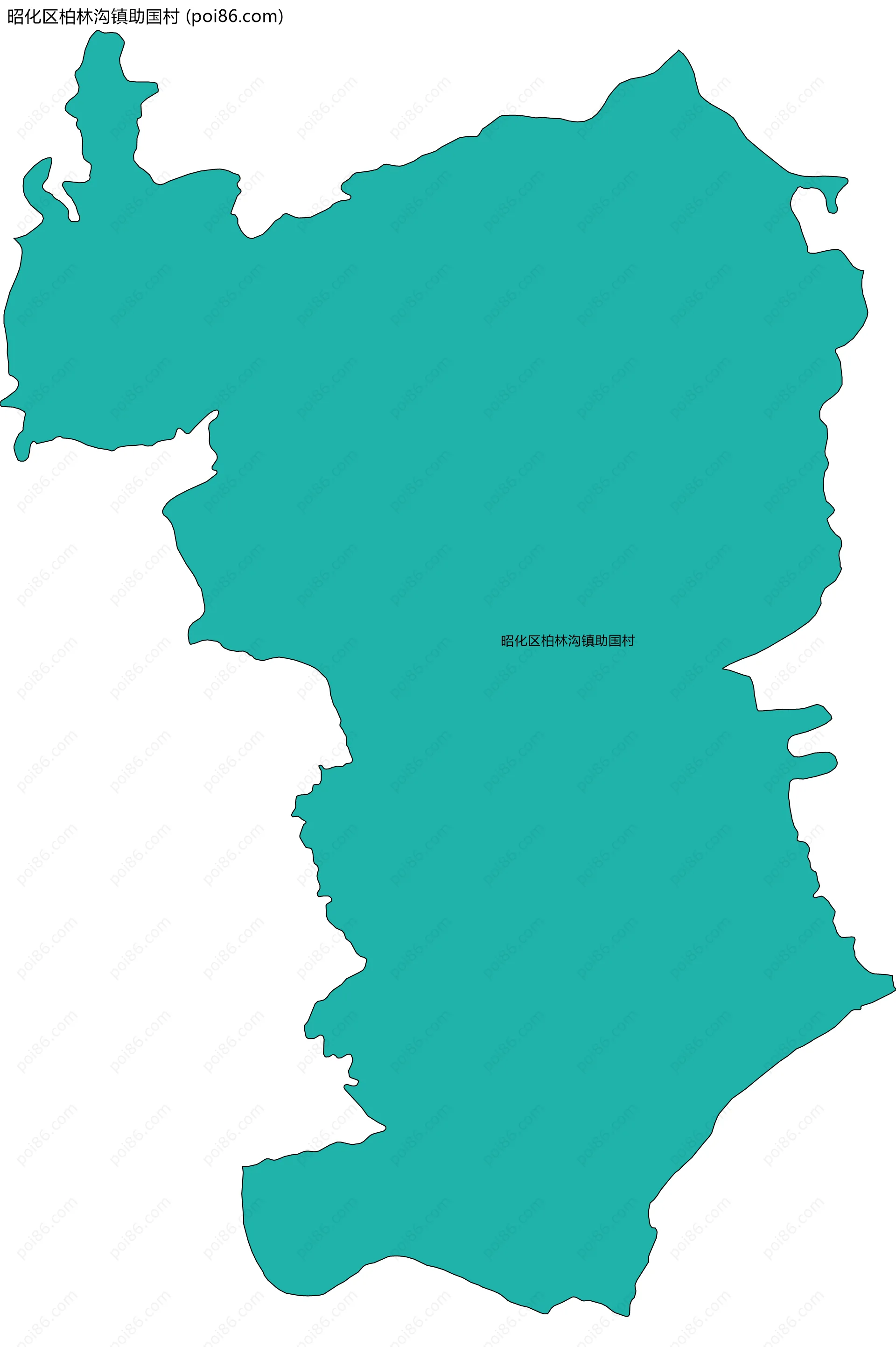 昭化区柏林沟镇助国村边界地图