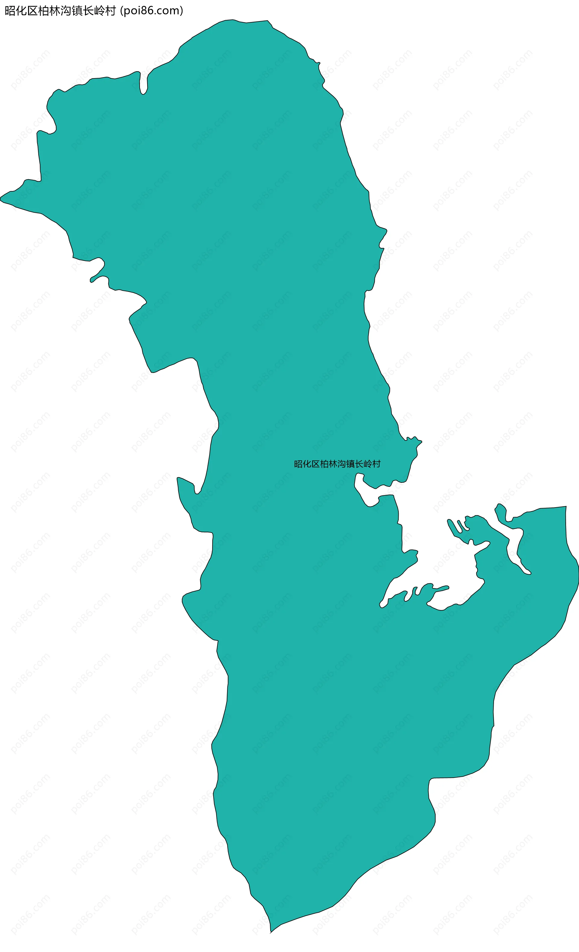 昭化区柏林沟镇长岭村边界地图