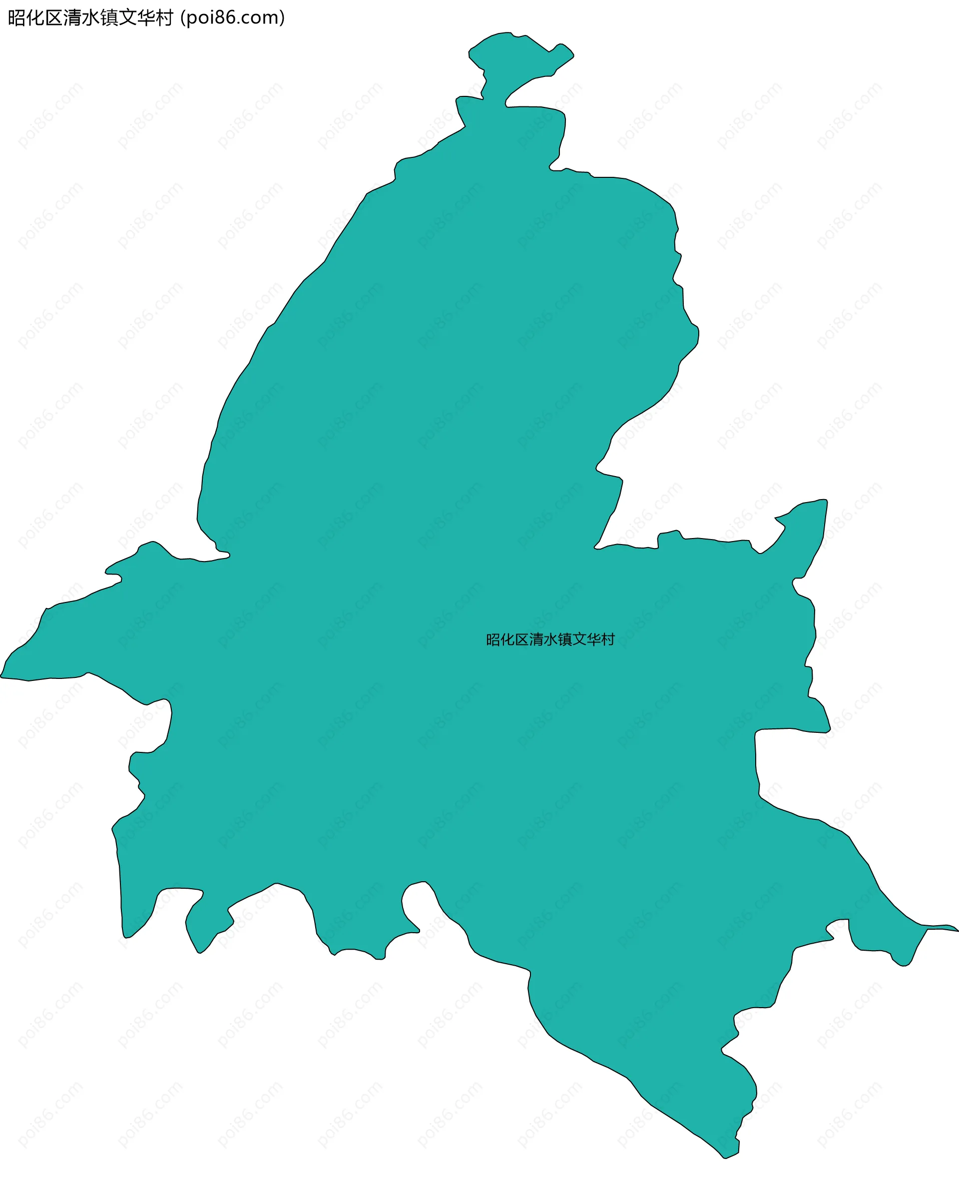 昭化区清水镇文华村边界地图