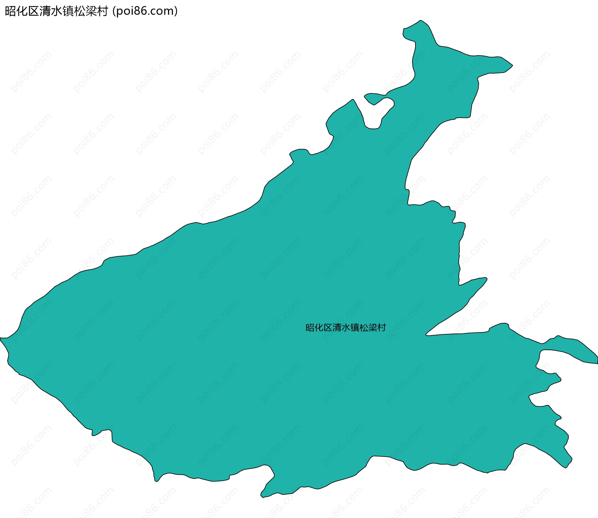 昭化区清水镇松梁村边界地图