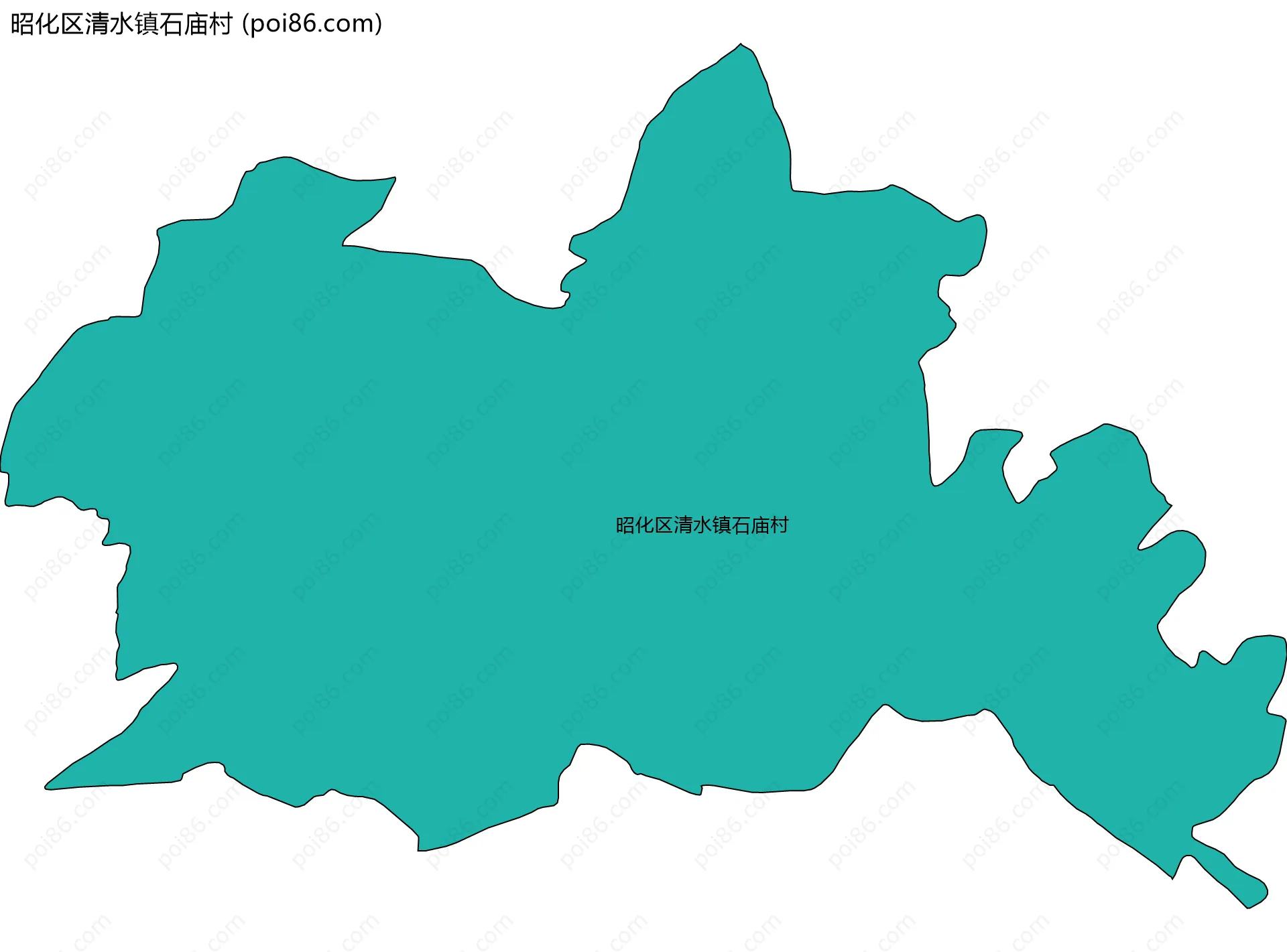 昭化区清水镇石庙村边界地图