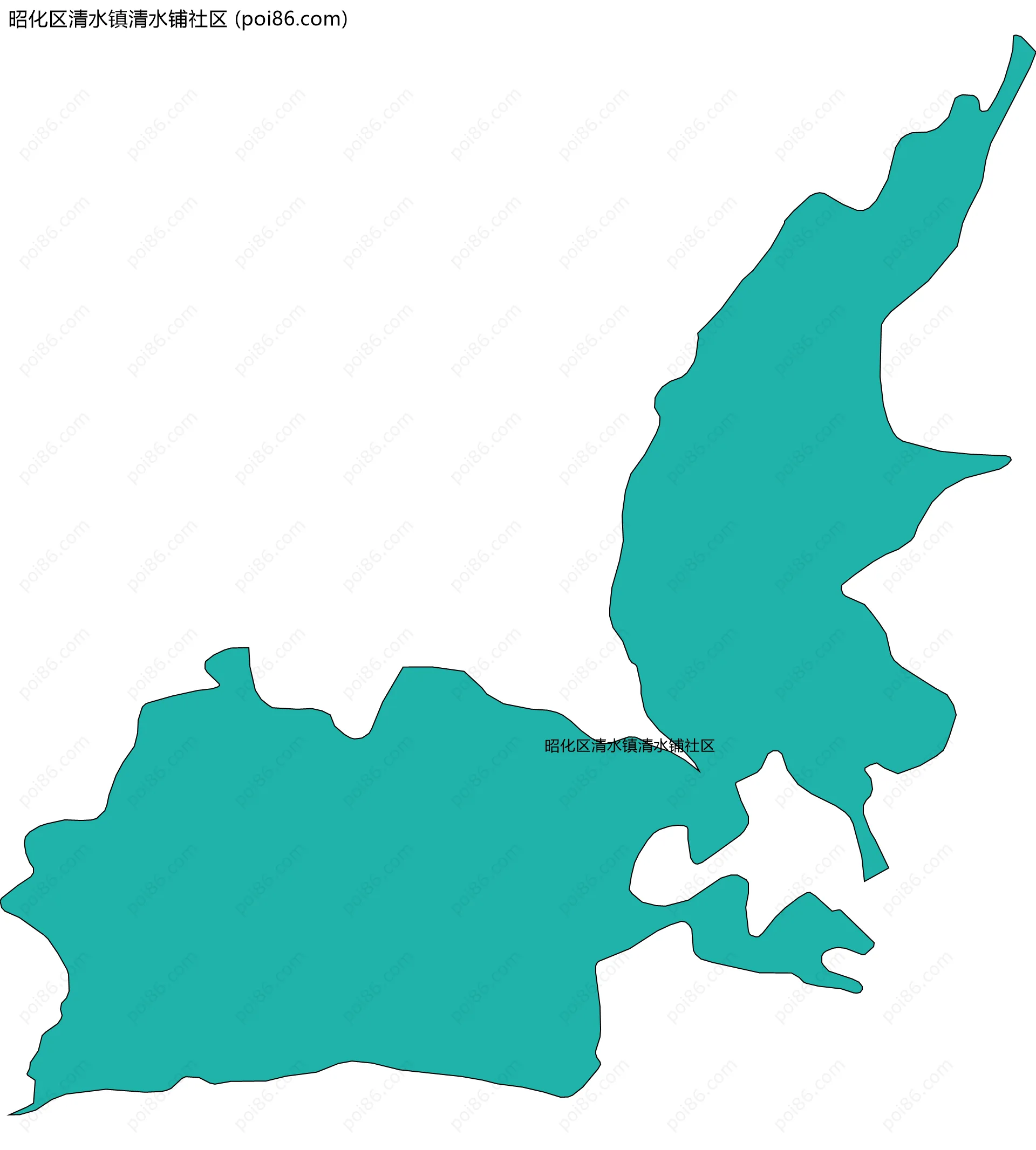 昭化区清水镇清水铺社区边界地图
