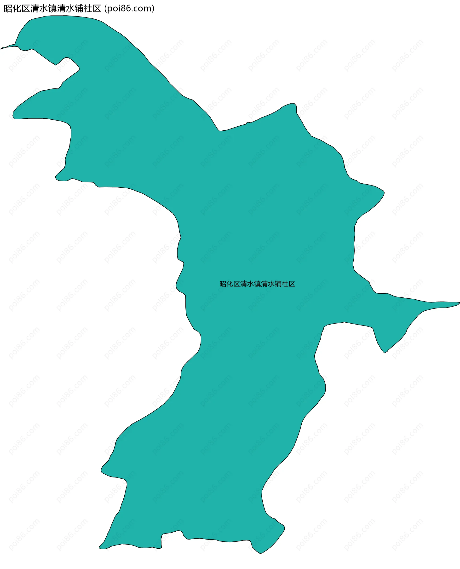 昭化区清水镇清水铺社区边界地图