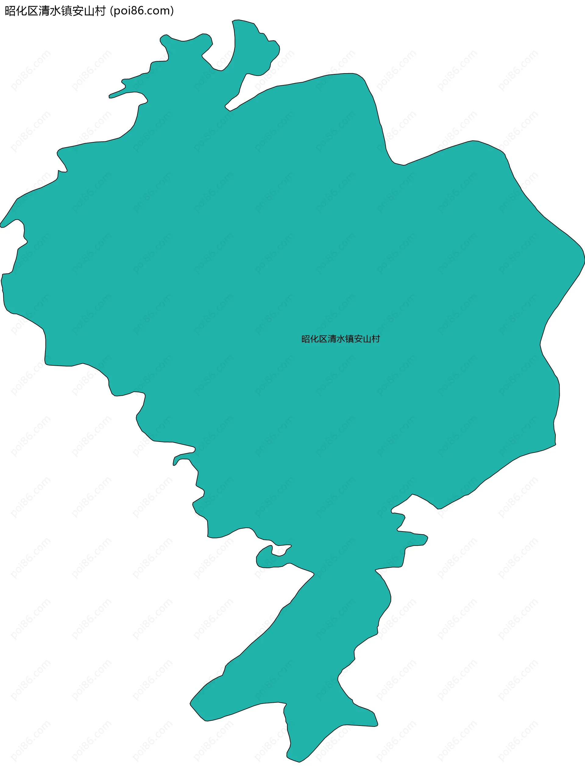 昭化区清水镇安山村边界地图