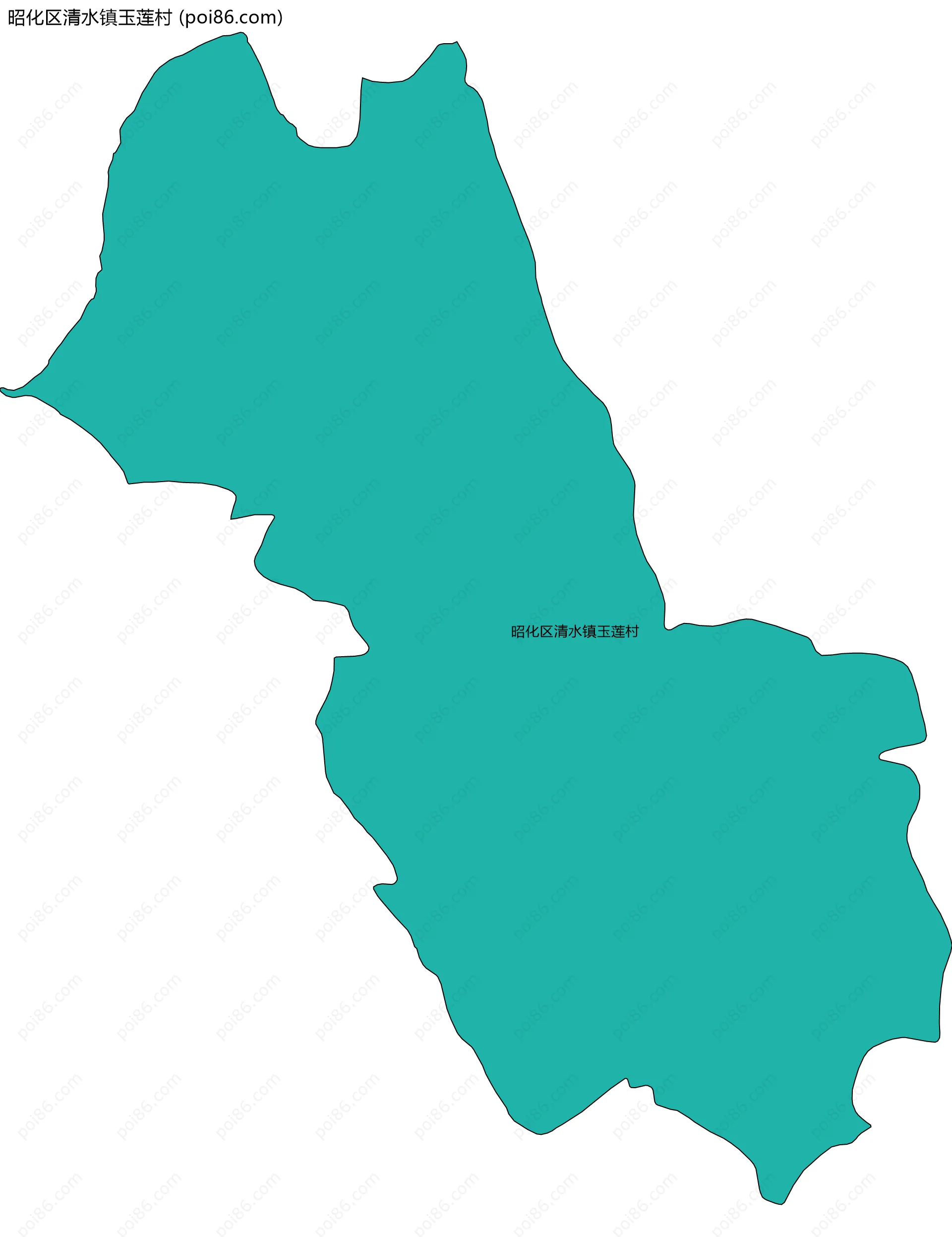 昭化区清水镇玉莲村边界地图