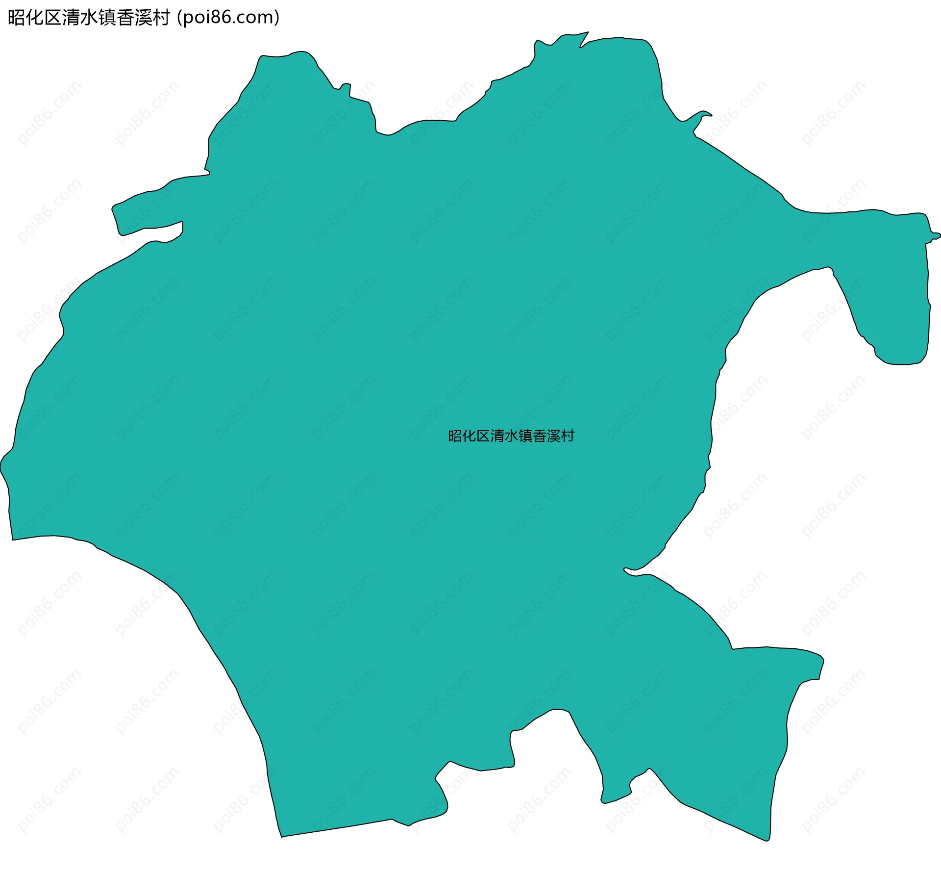 昭化区清水镇香溪村边界地图