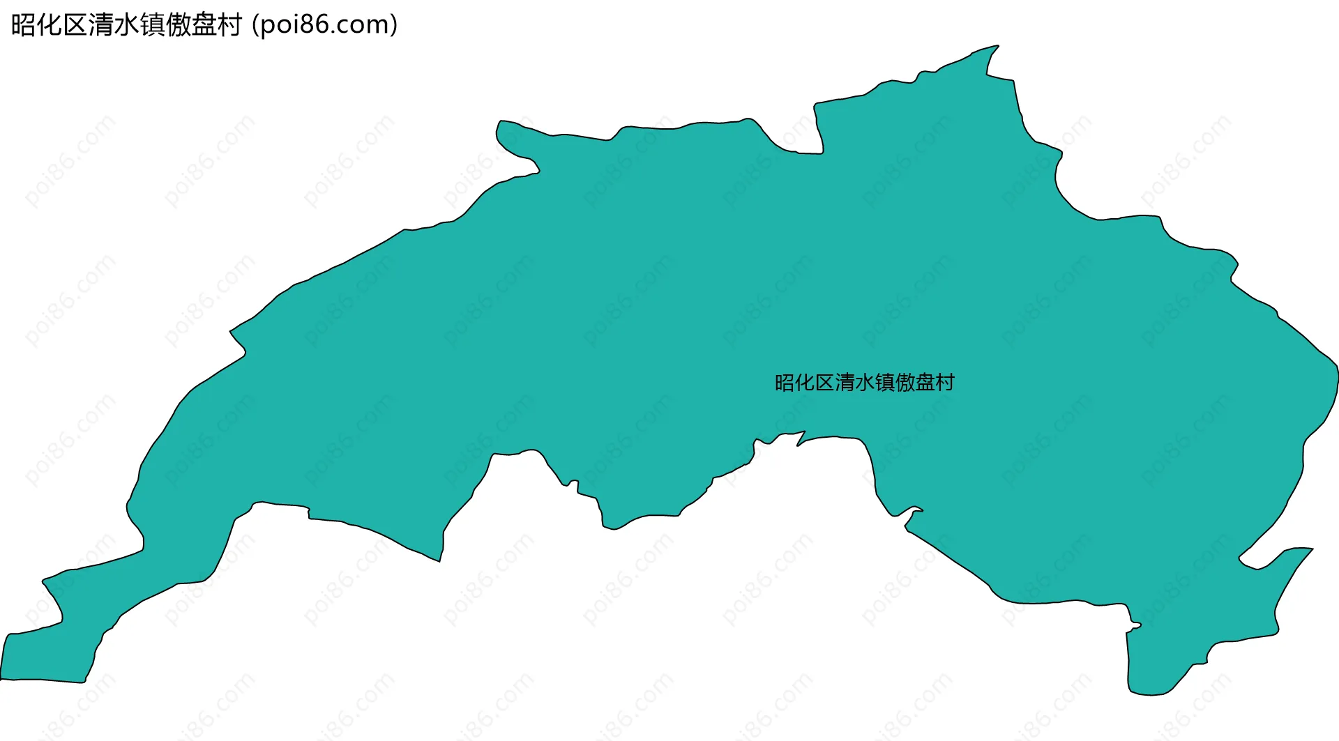昭化区清水镇傲盘村边界地图