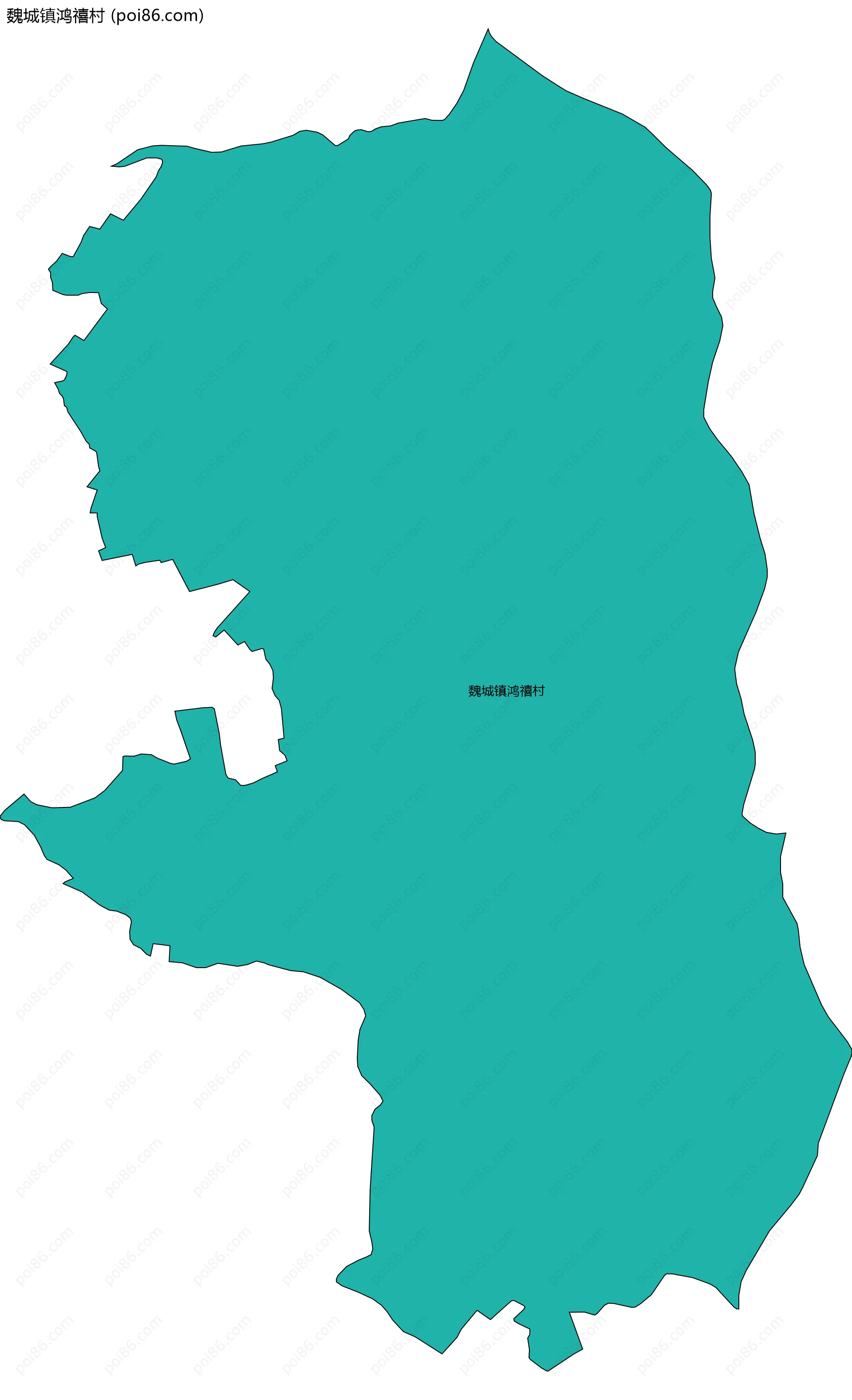 魏城镇鸿禧村边界地图