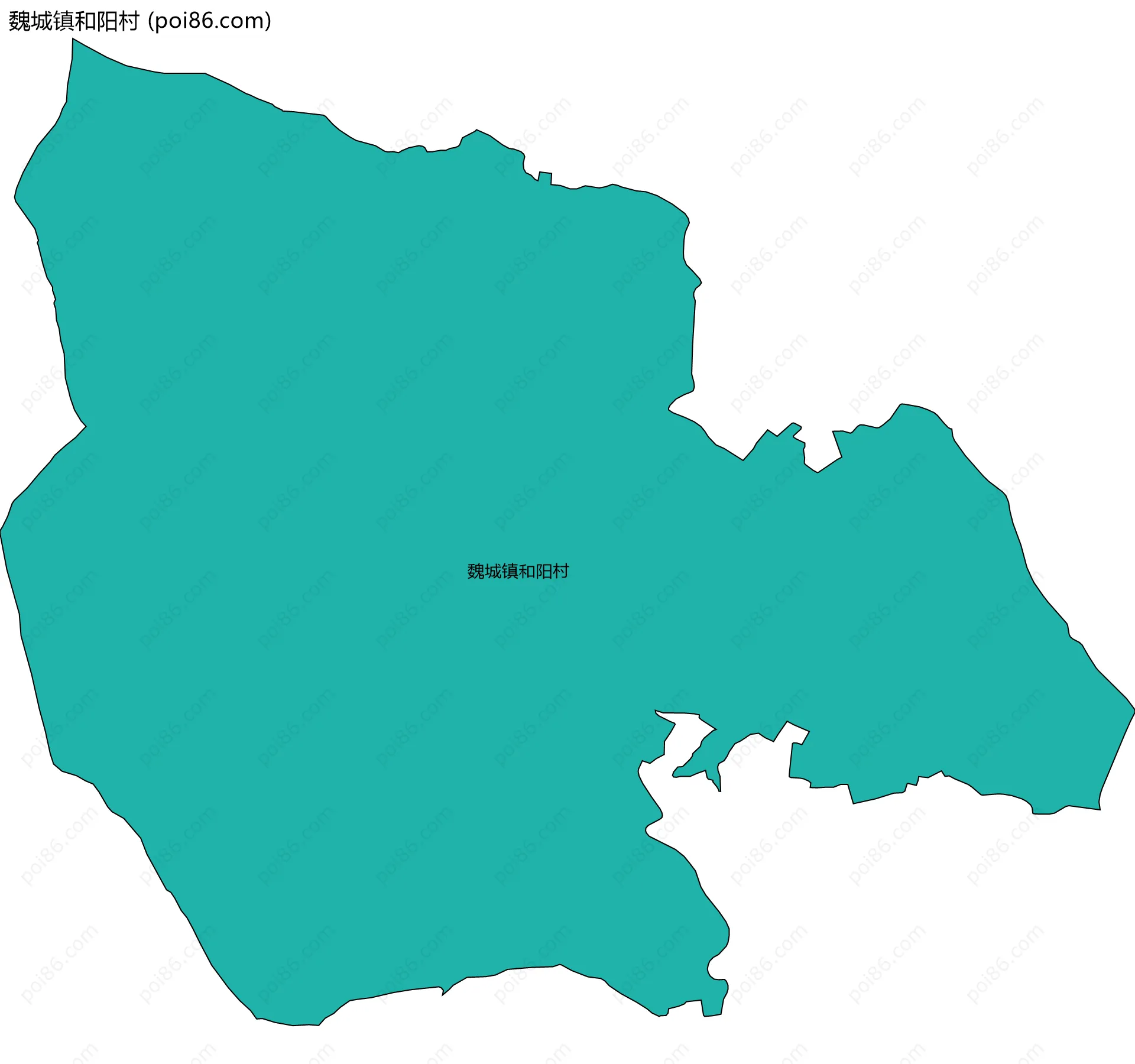 魏城镇和阳村边界地图