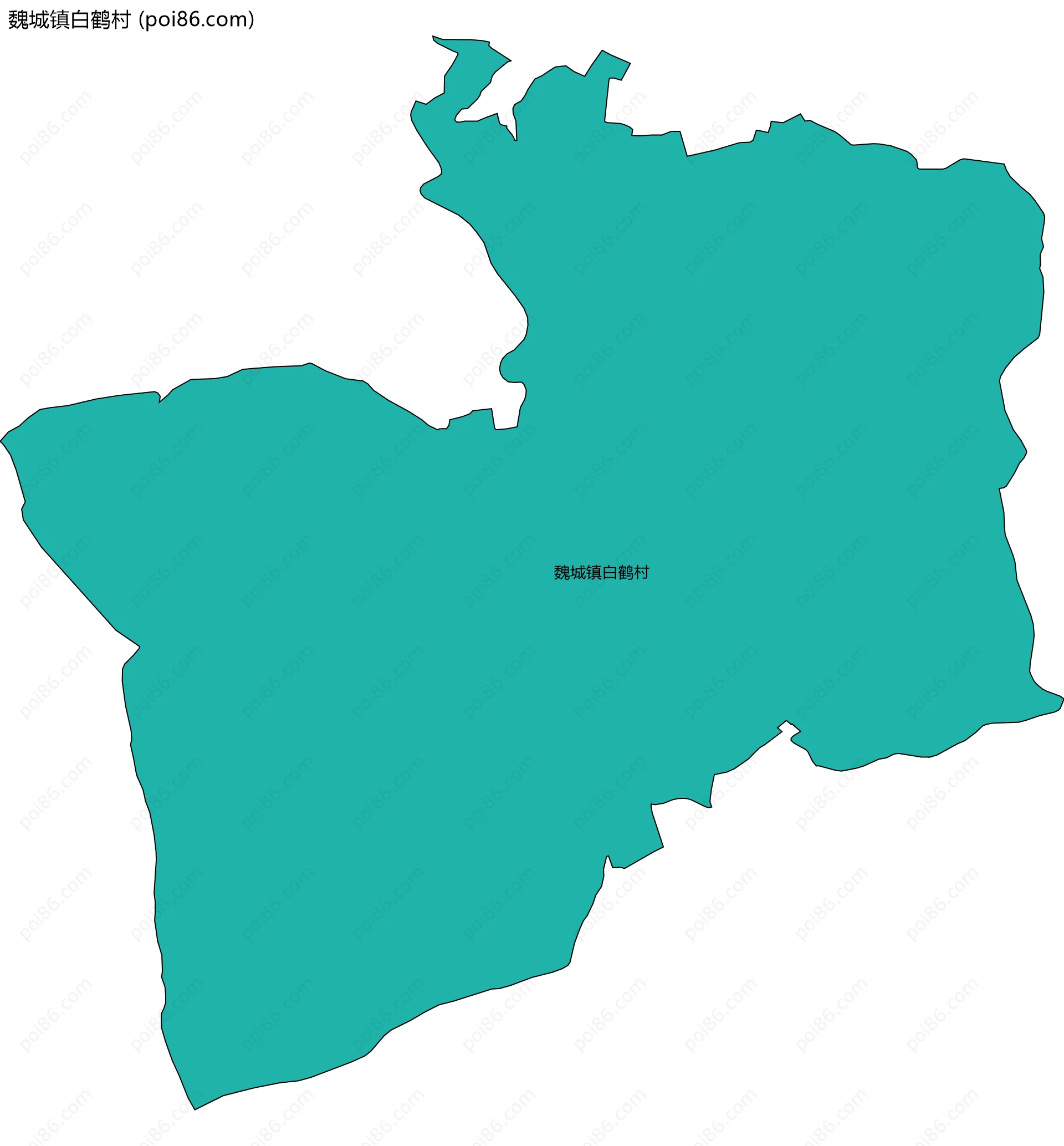魏城镇白鹤村边界地图