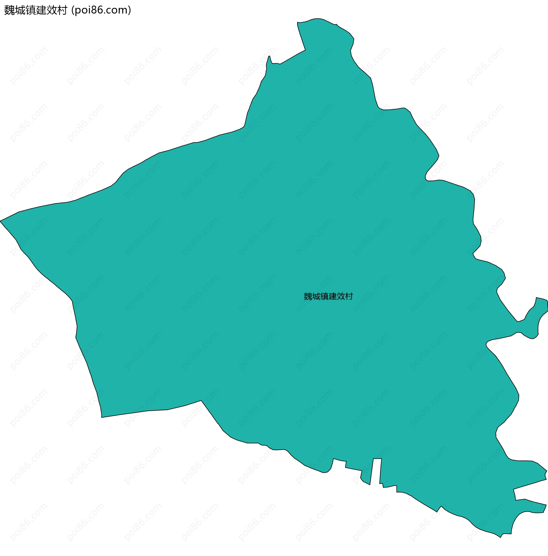 魏城镇建效村边界地图