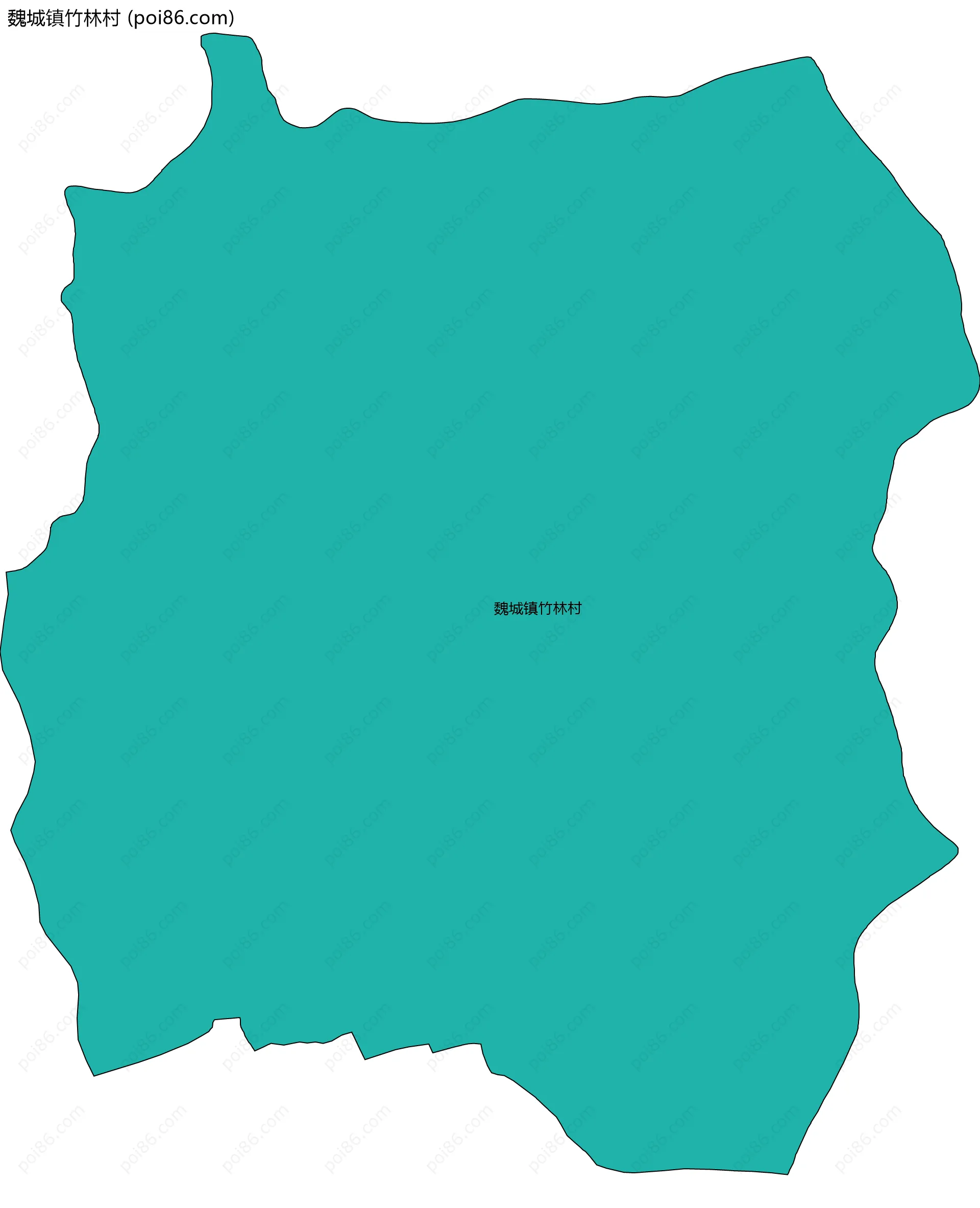 魏城镇竹林村边界地图