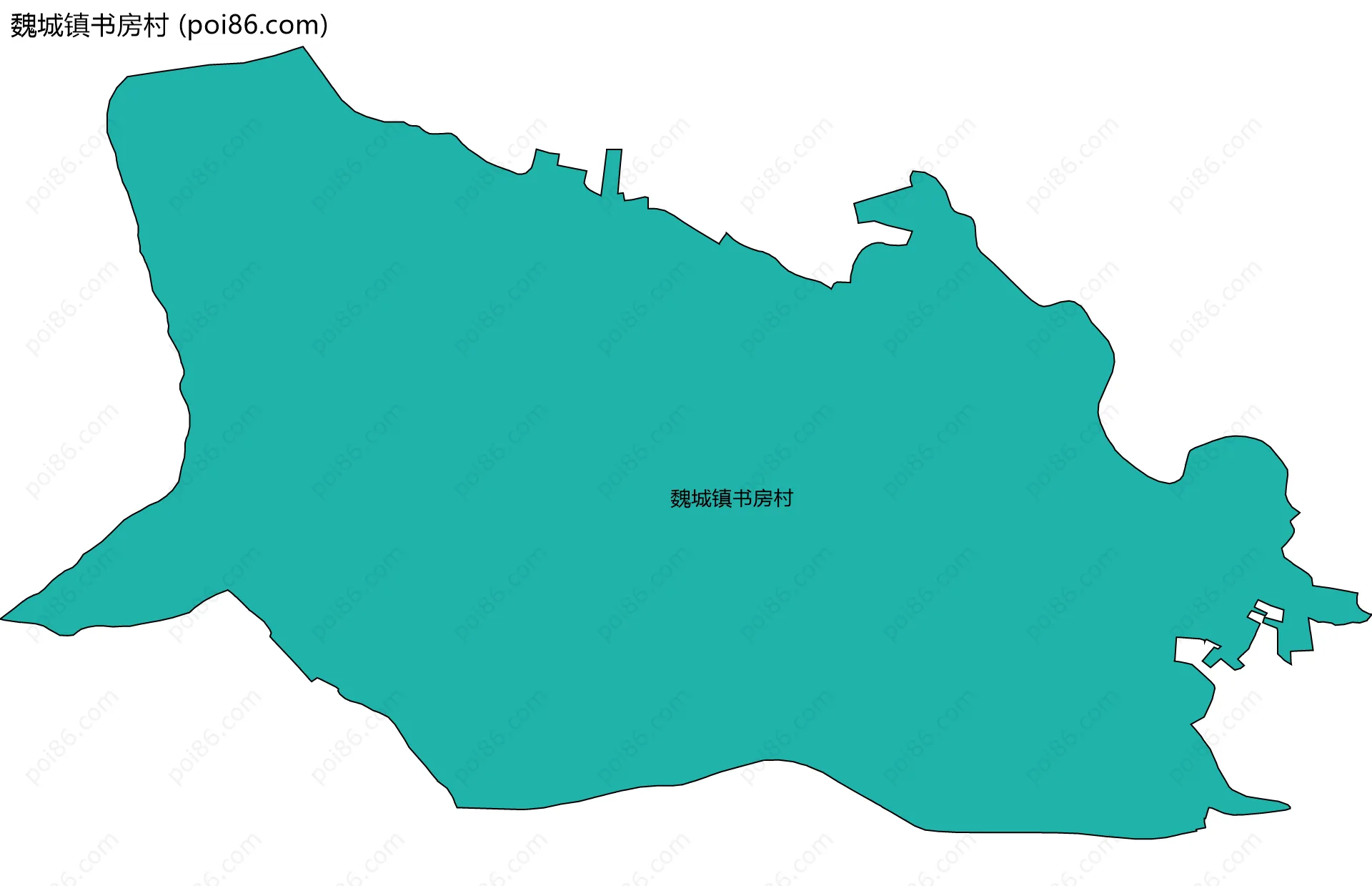 魏城镇书房村边界地图