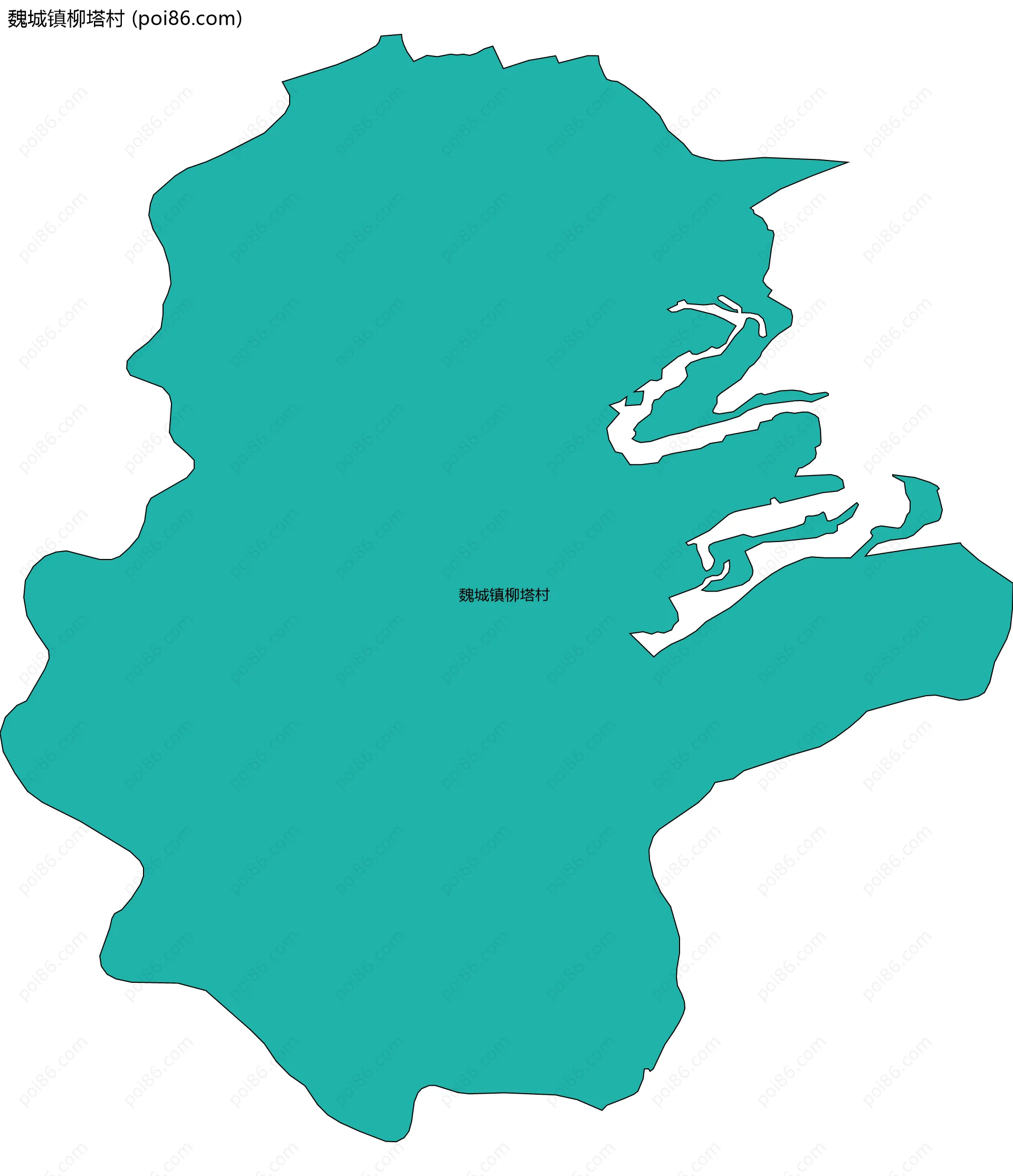 魏城镇柳塔村边界地图