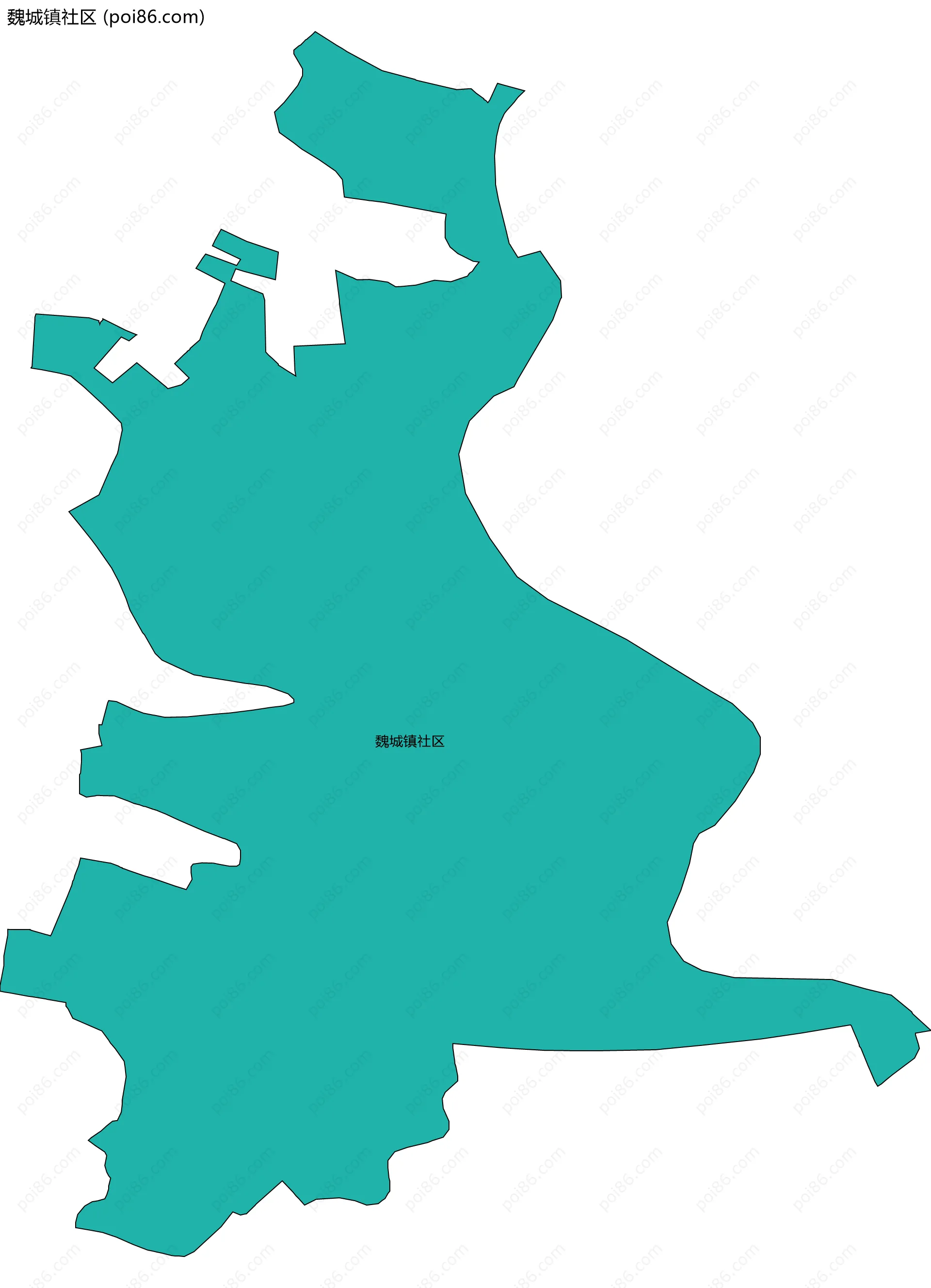 魏城镇社区边界地图