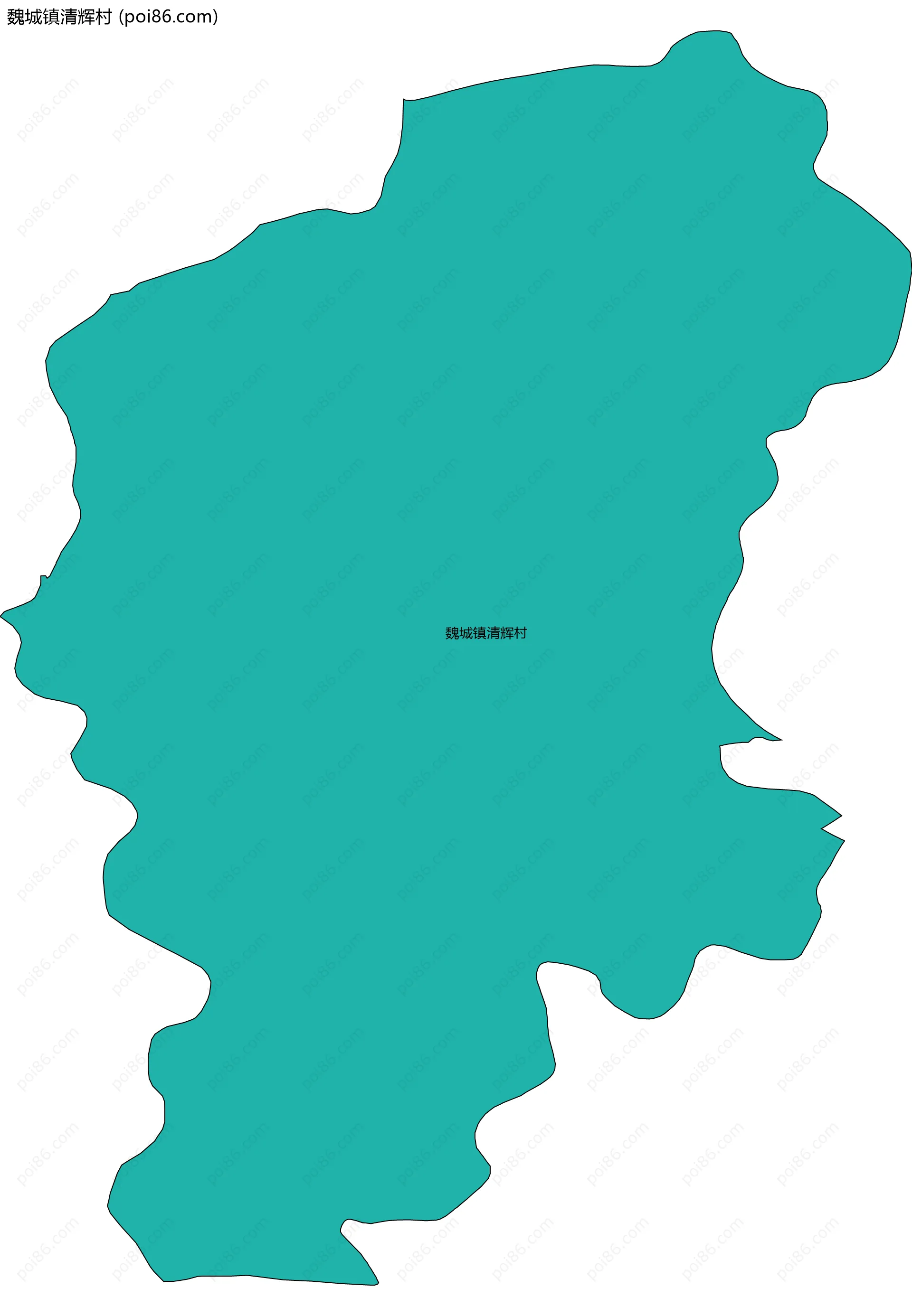 魏城镇清辉村边界地图