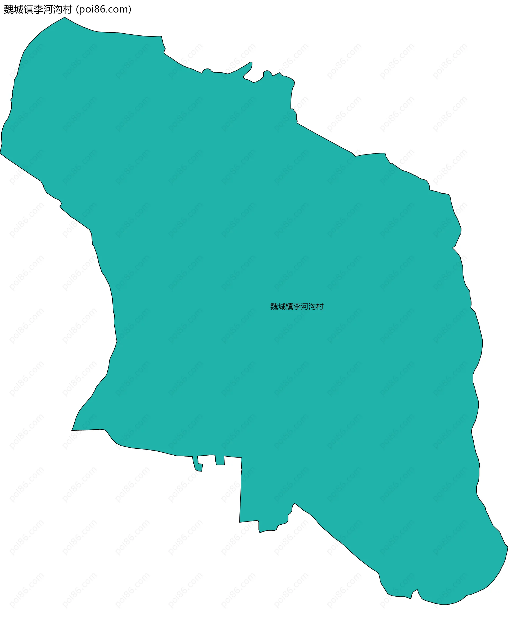 魏城镇李河沟村边界地图