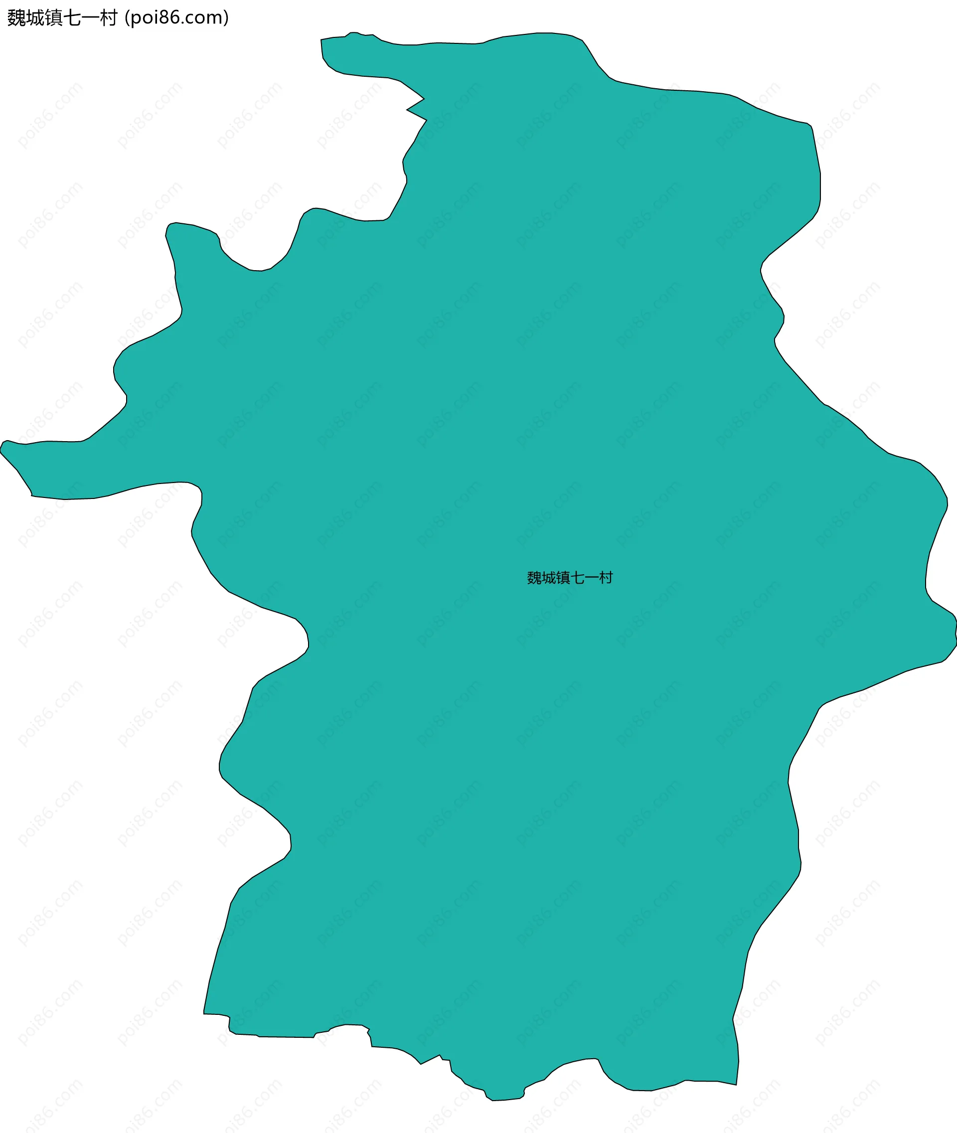 魏城镇七一村边界地图