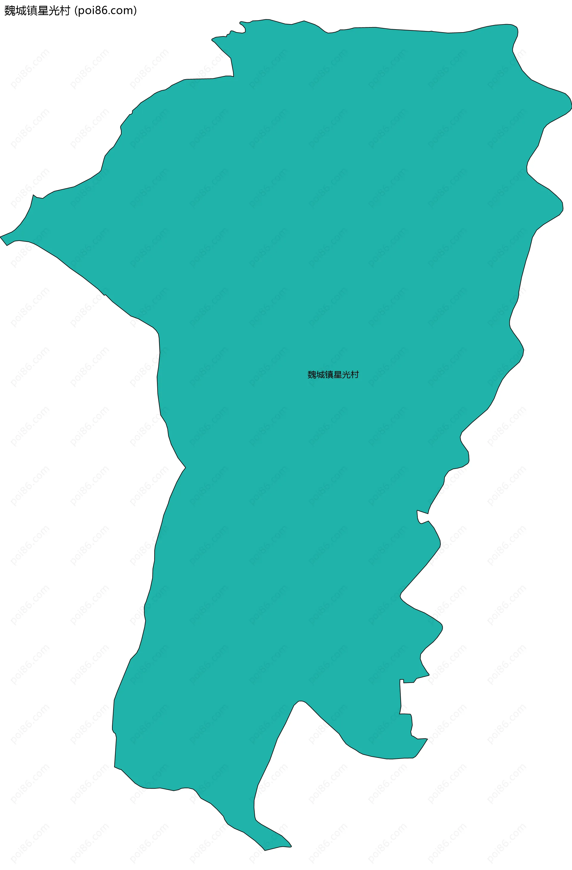 魏城镇星光村边界地图