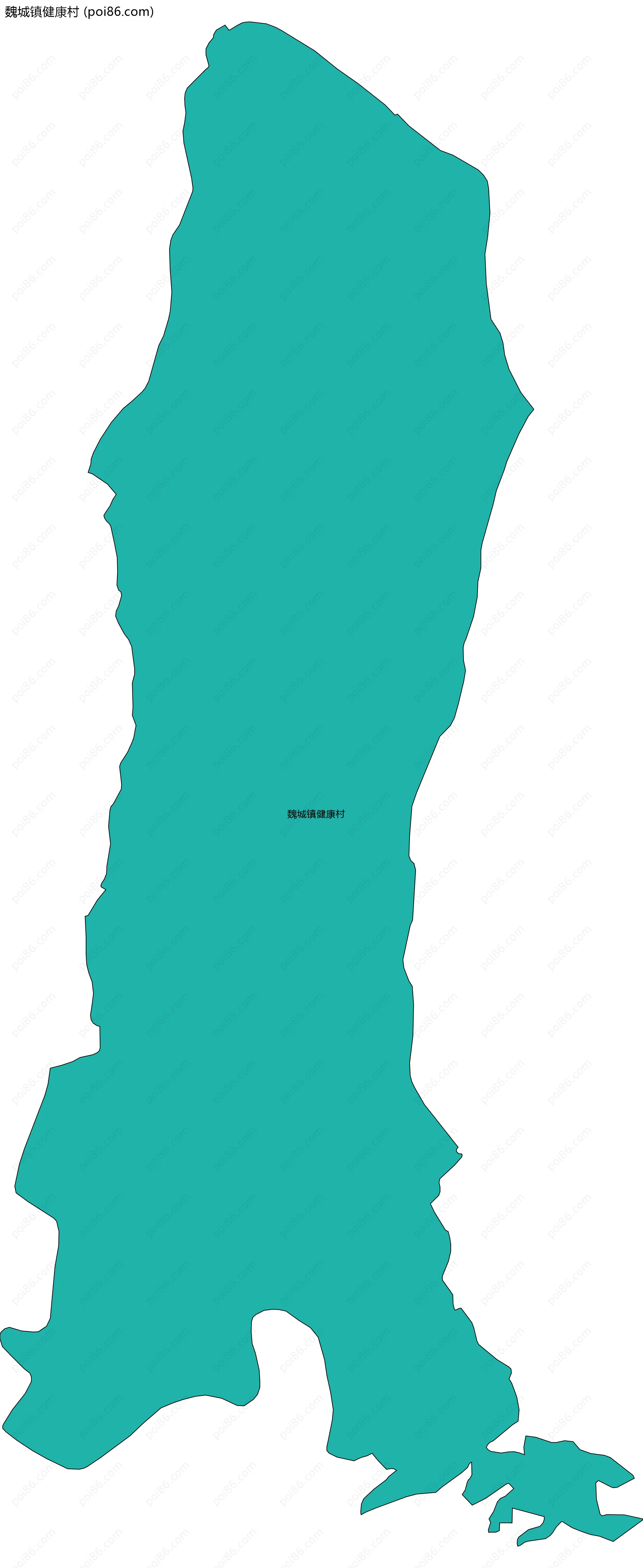 魏城镇健康村边界地图