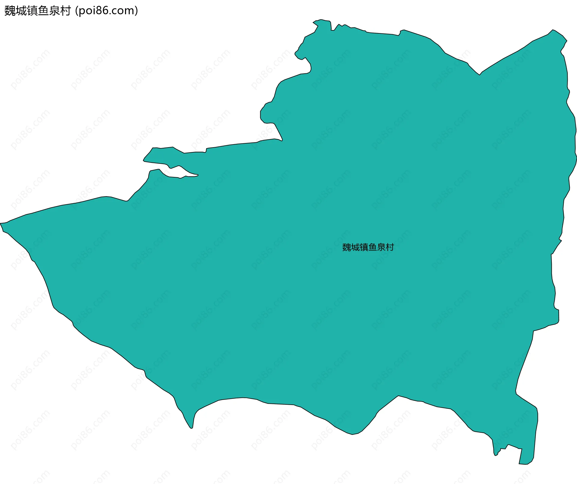 魏城镇鱼泉村边界地图