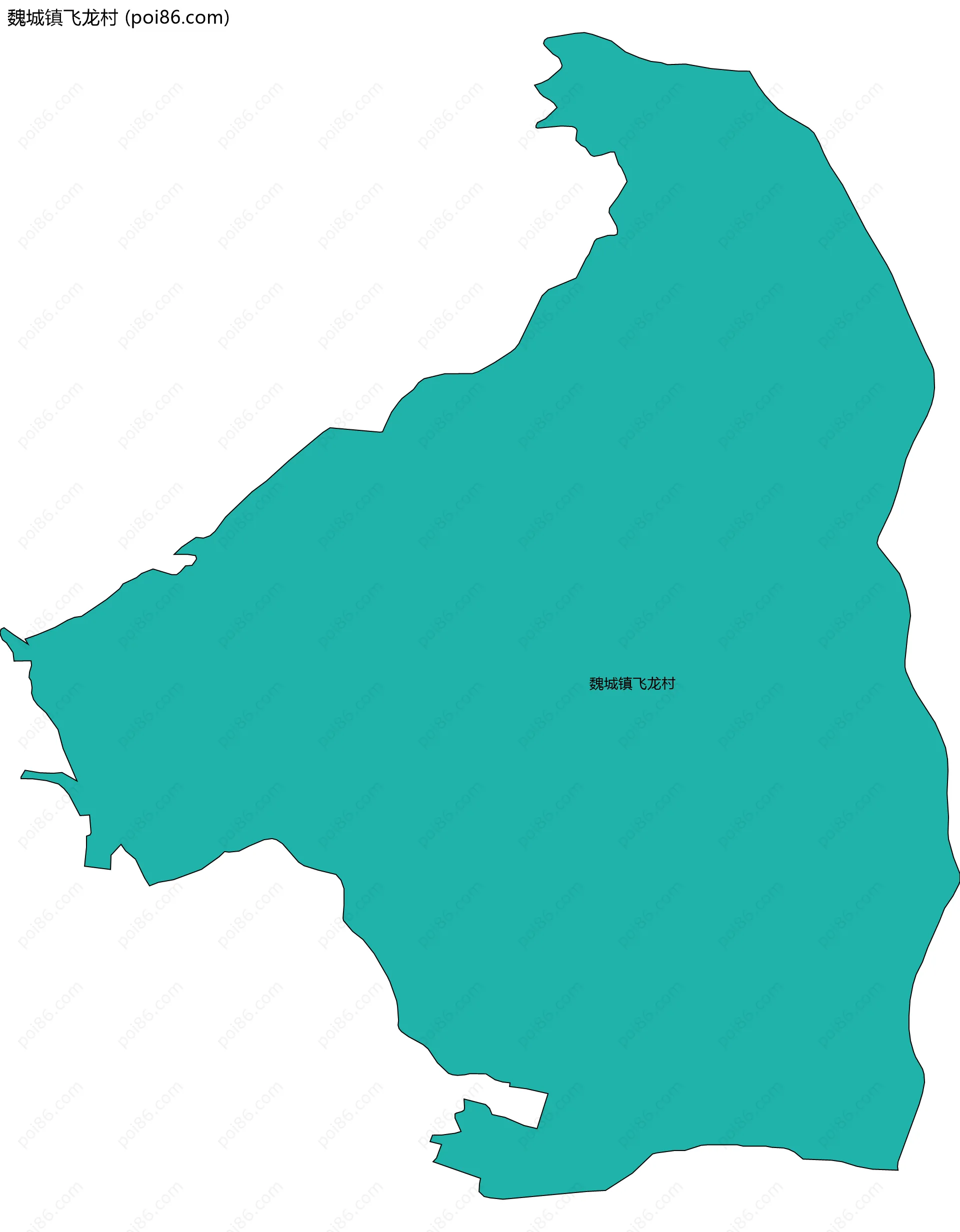 魏城镇飞龙村边界地图