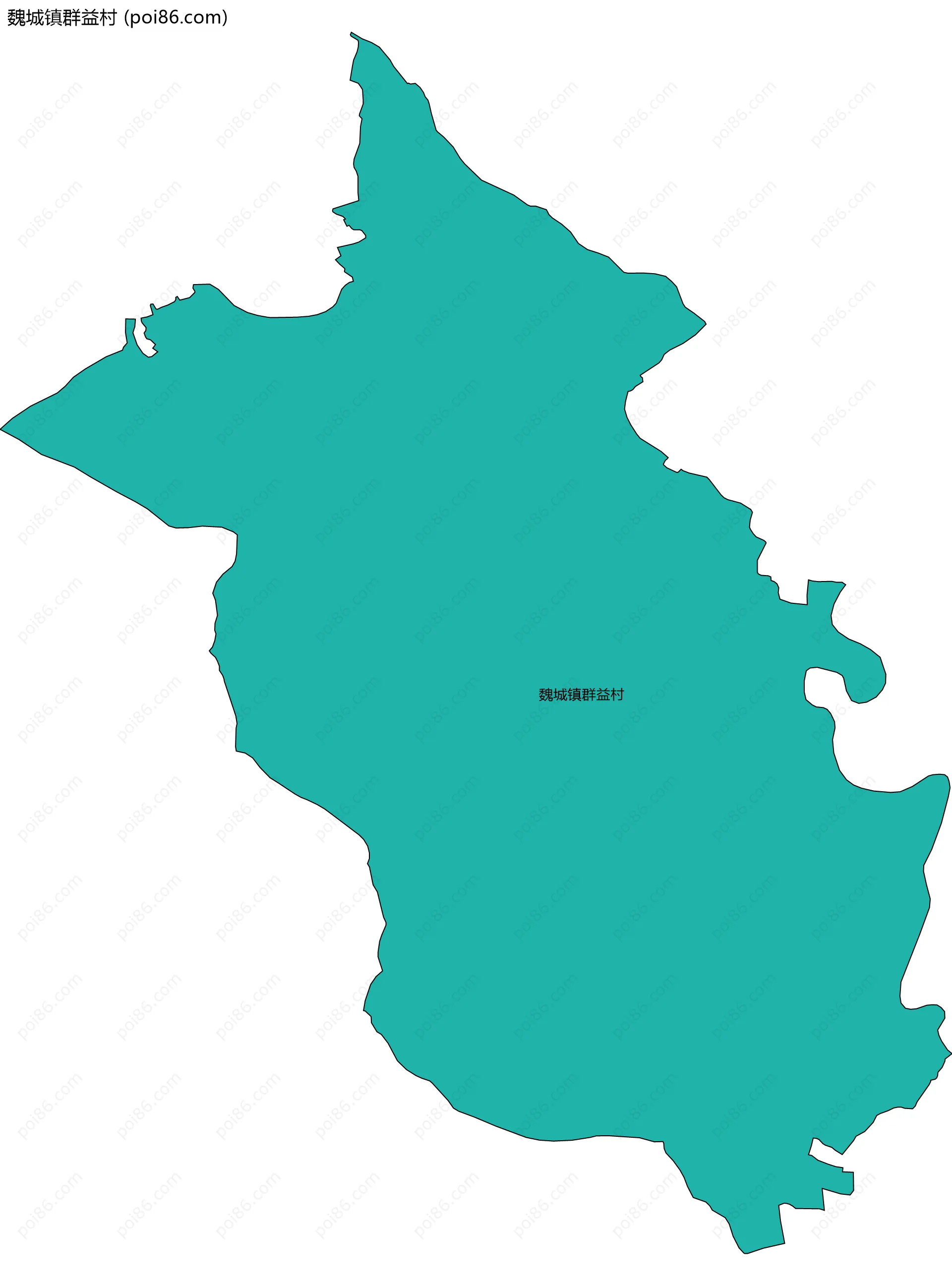魏城镇群益村边界地图
