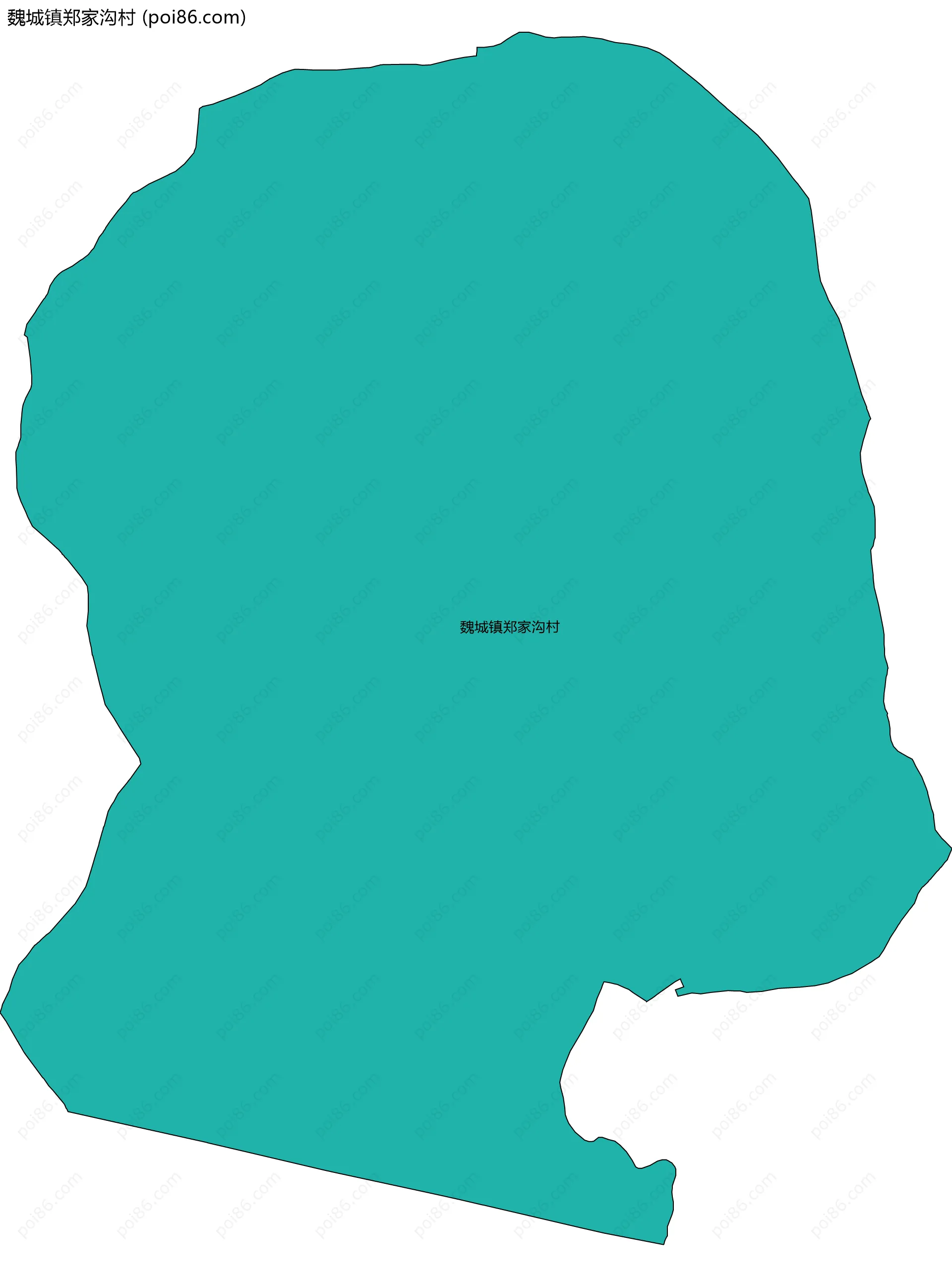 魏城镇郑家沟村边界地图