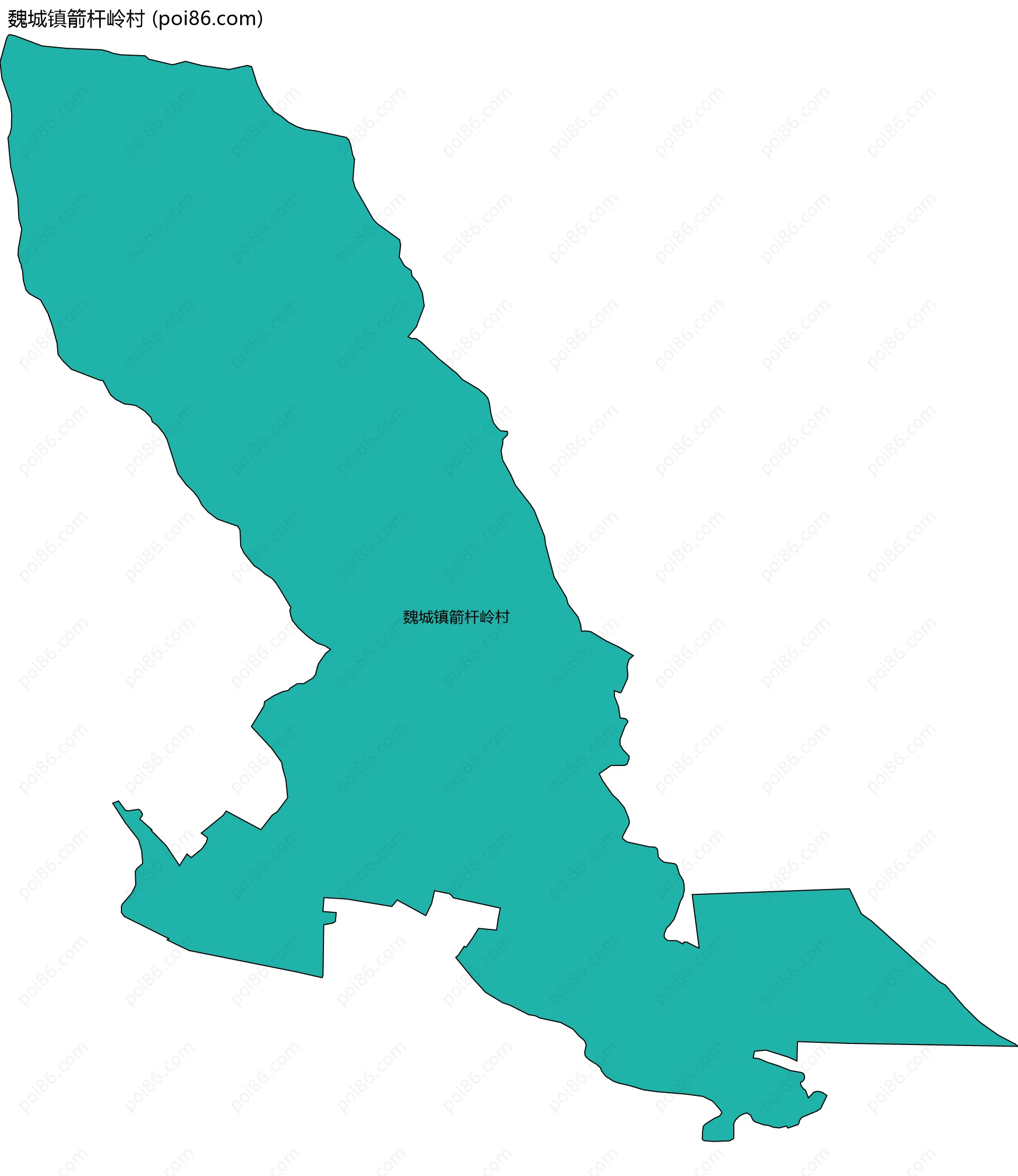 魏城镇箭杆岭村边界地图