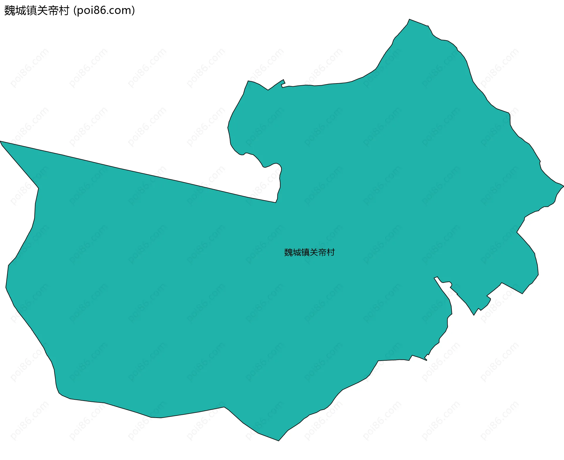 魏城镇关帝村边界地图