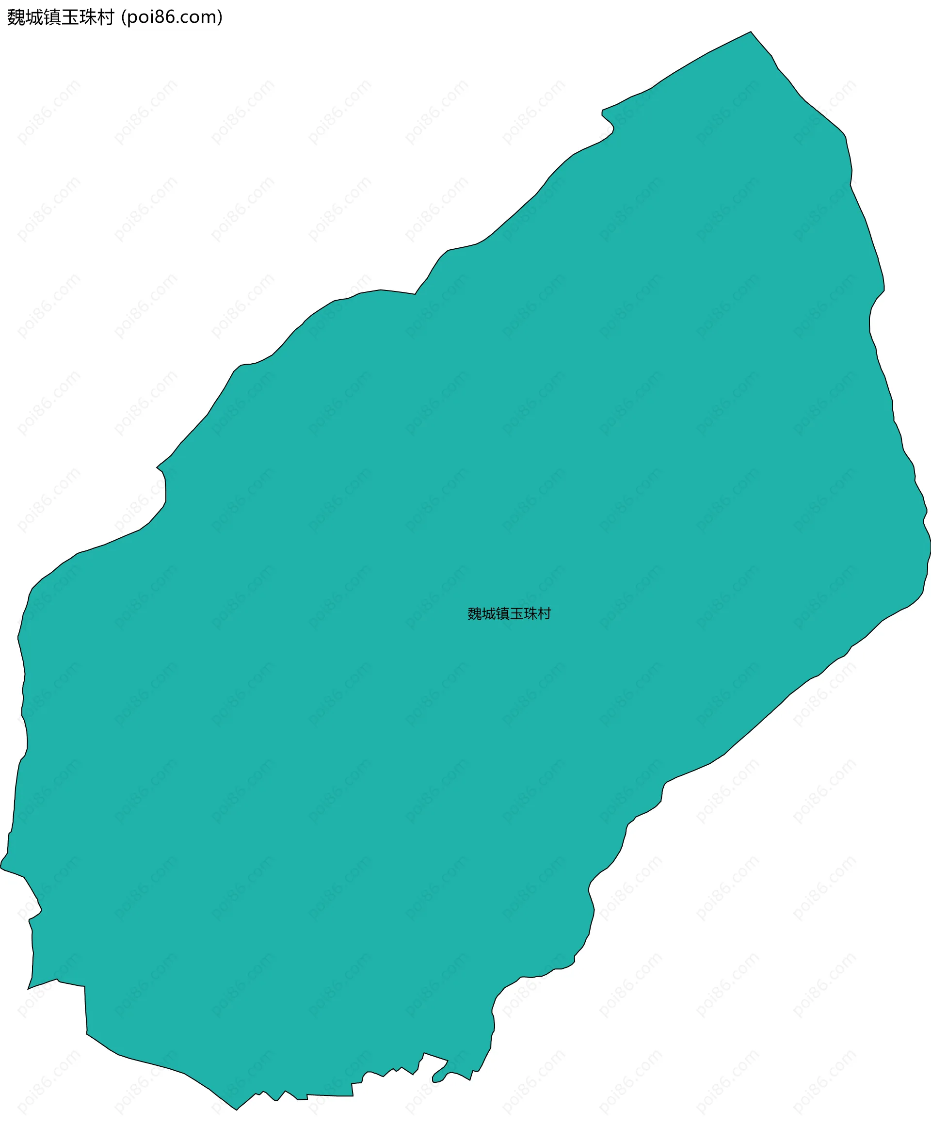 魏城镇玉珠村边界地图