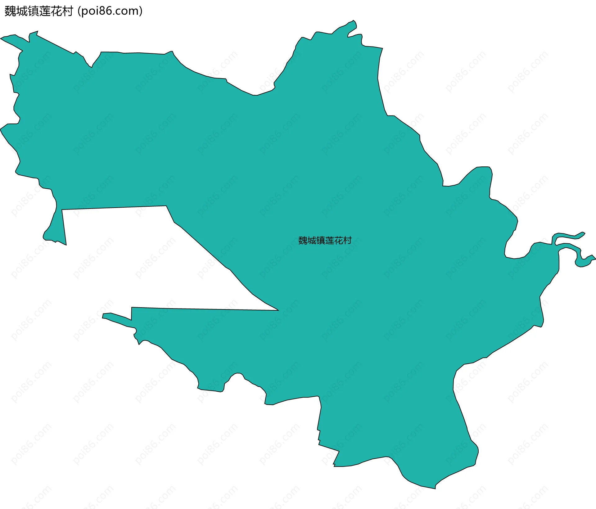 魏城镇莲花村边界地图