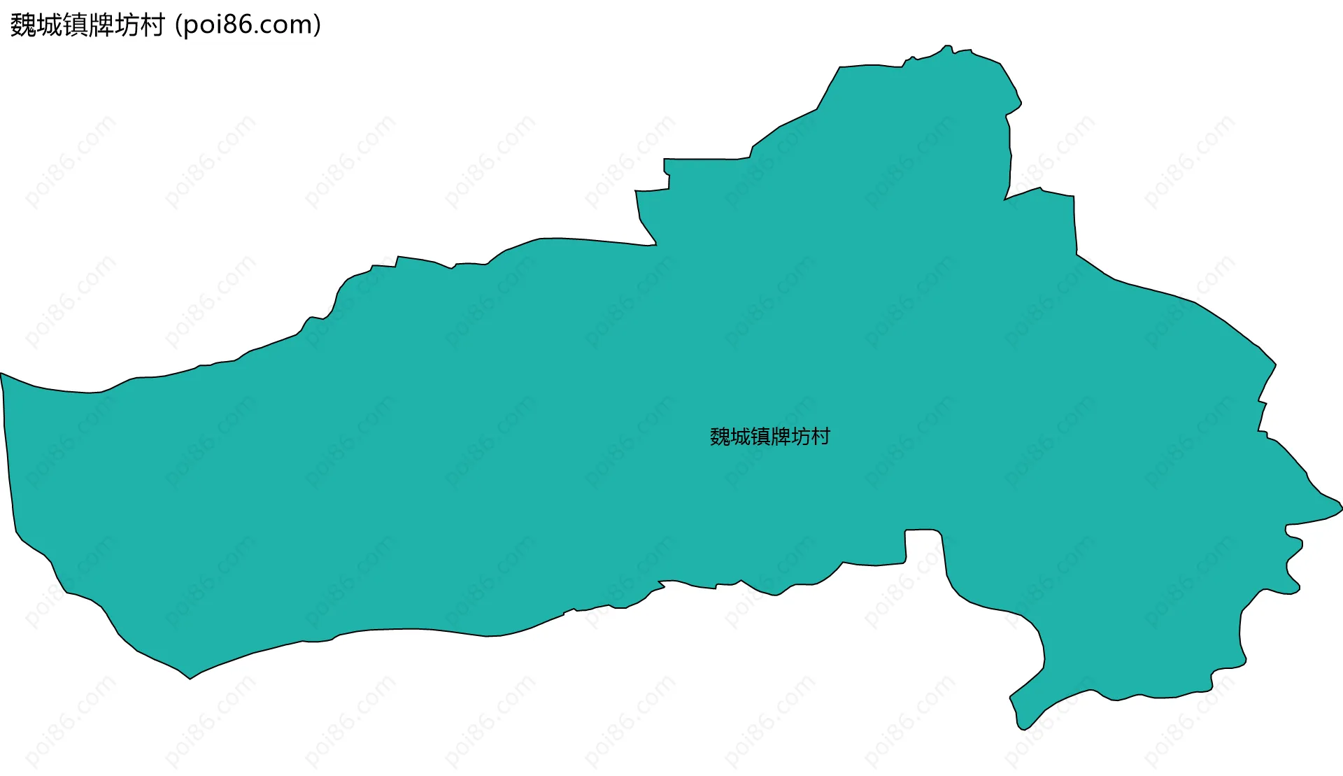 魏城镇牌坊村边界地图