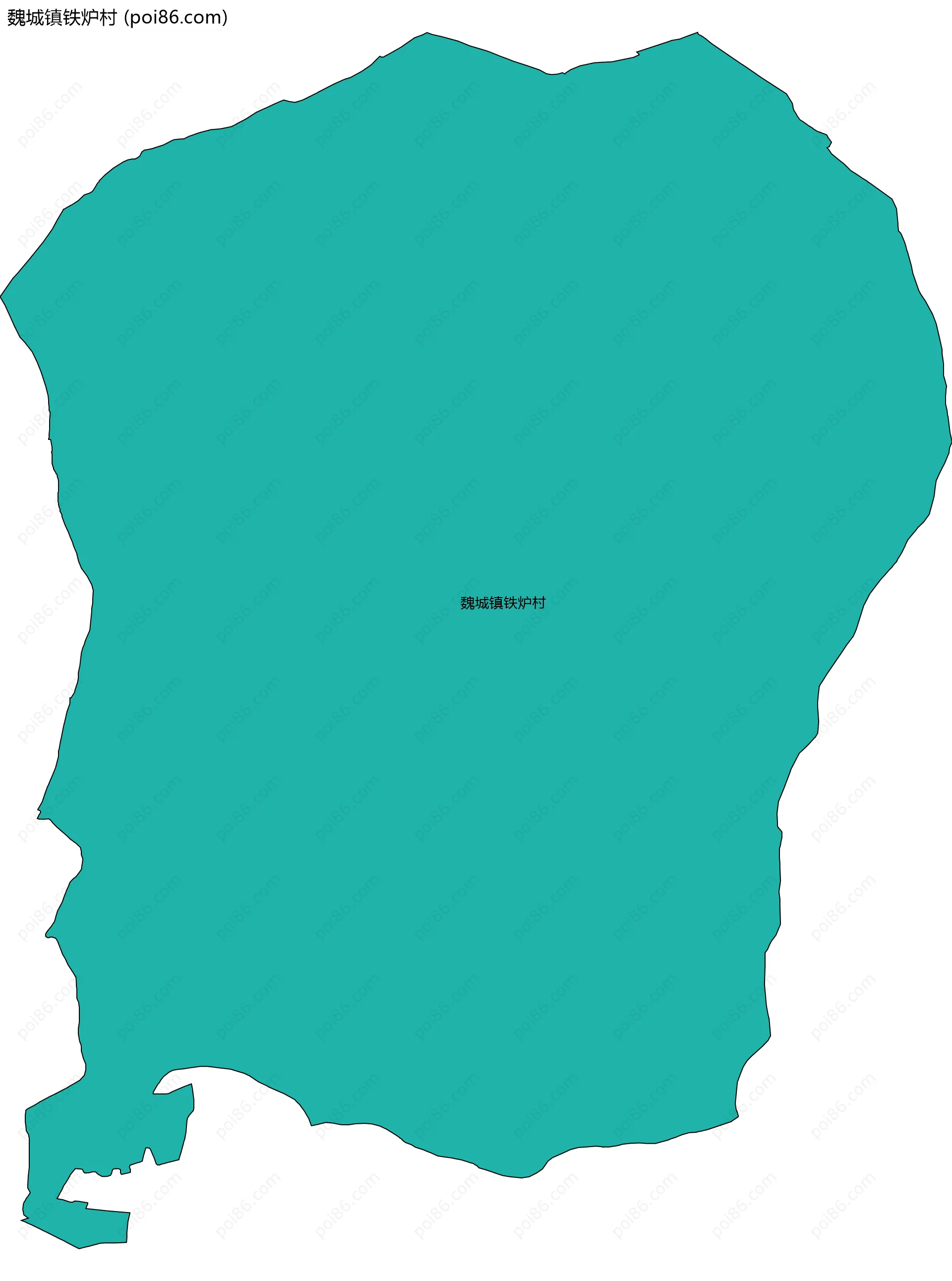 魏城镇铁炉村边界地图